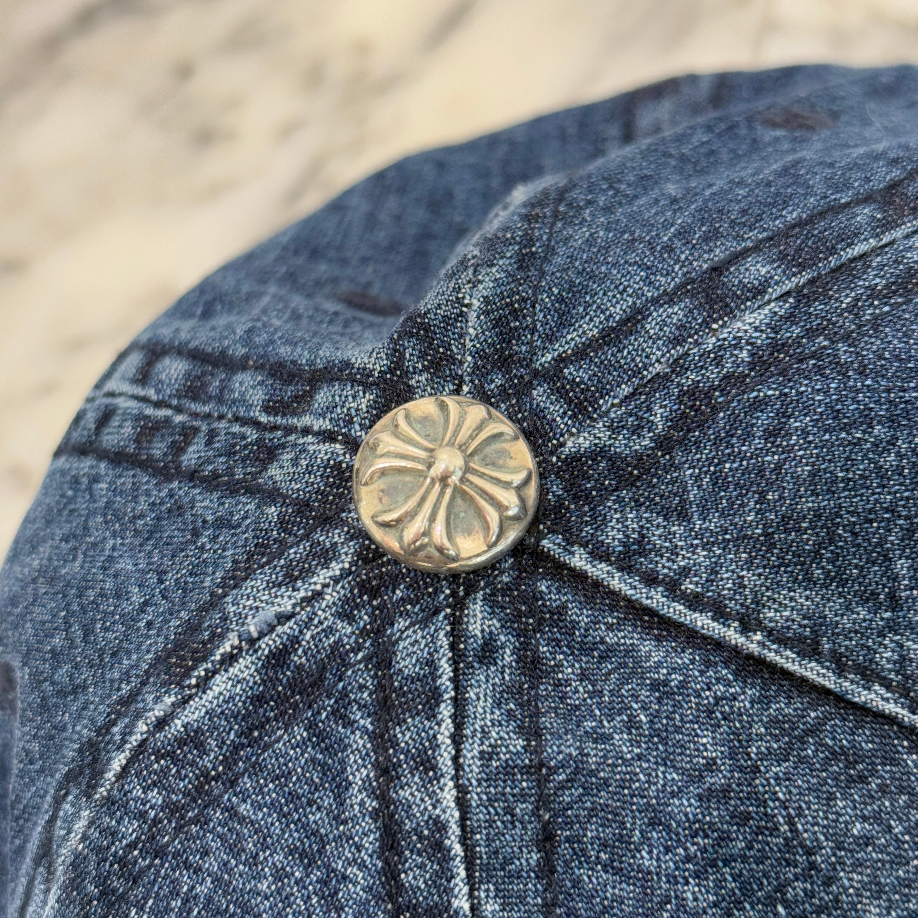 CHROME HEARTS 2024SS Vine Dagger Embroidery Denim Trucker Cap Size ONE SIZE (53-60) クロムハーツ ヴァインダガー 刺繍 デニム トラッカーキャップ サイズONE SIZE (53-60)