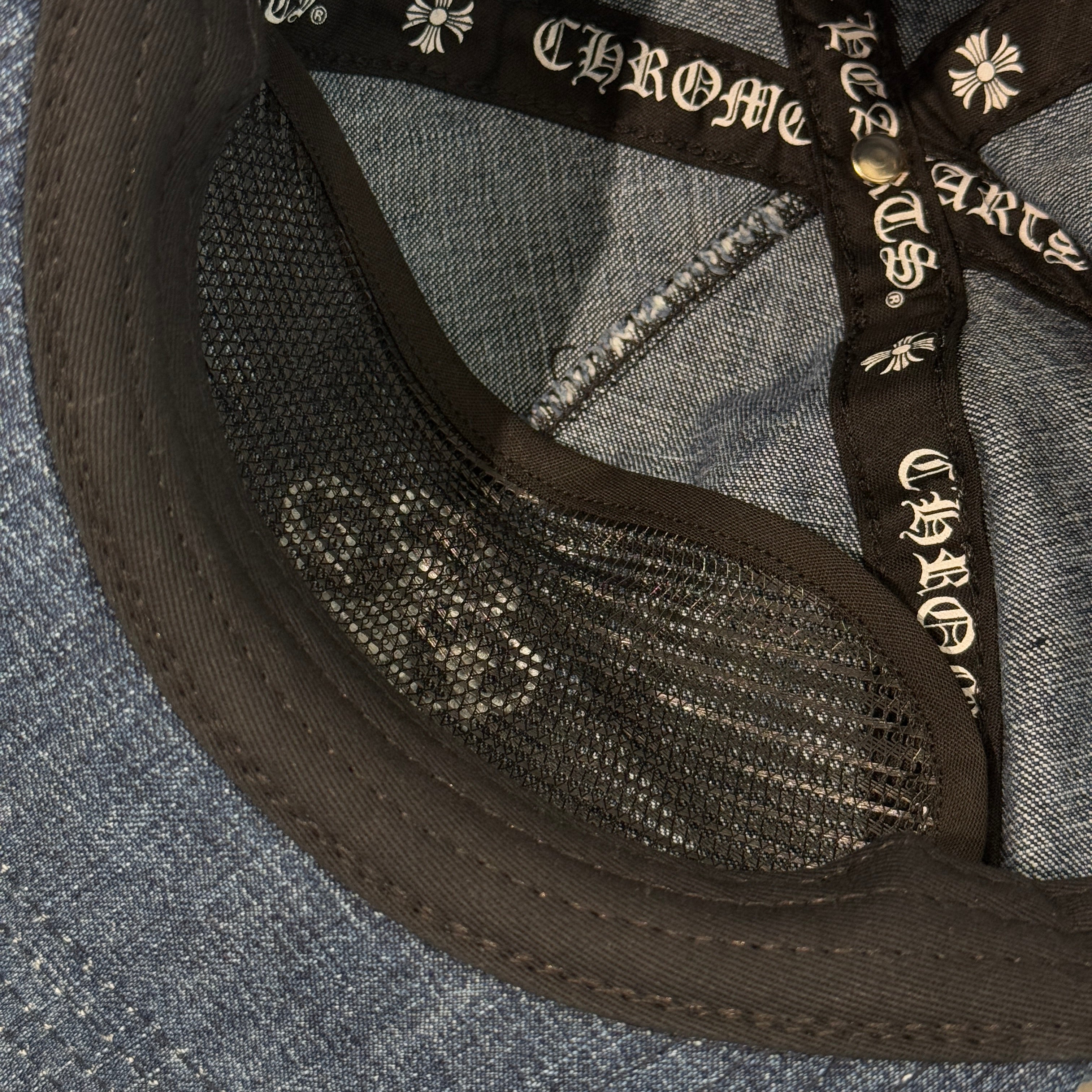 CHROME HEARTS 2024SS Vine Dagger Embroidery Denim Trucker Cap Size ONE SIZE (53-60) クロムハーツ ヴァインダガー 刺繍 デニム トラッカーキャップ サイズONE SIZE (53-60)