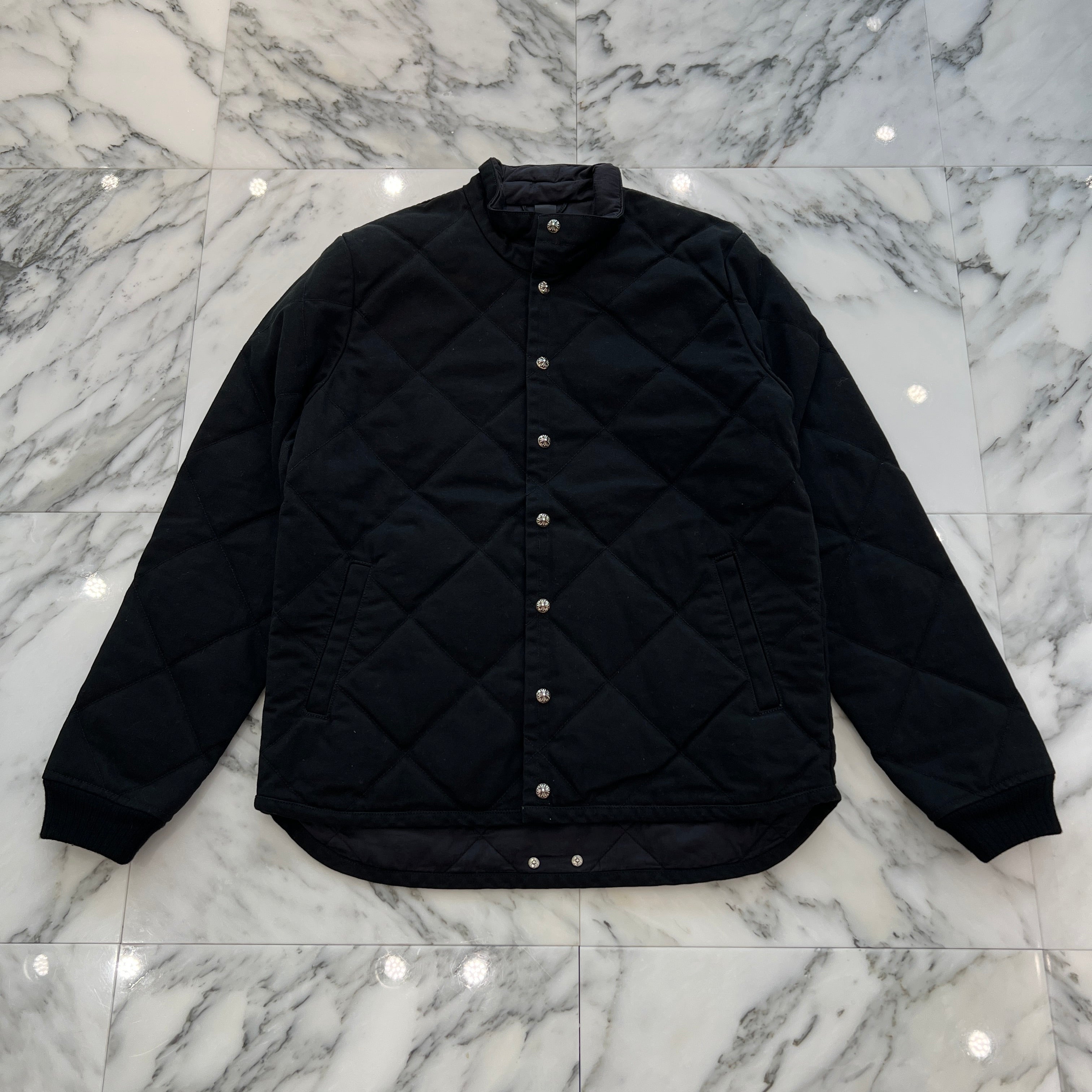 CHROME HEARTS Y NOT Cross Ball Button Quilted Jacket Size M クロムハーツ ワイノット クロスボールボタン キルティングジャケット サイズM