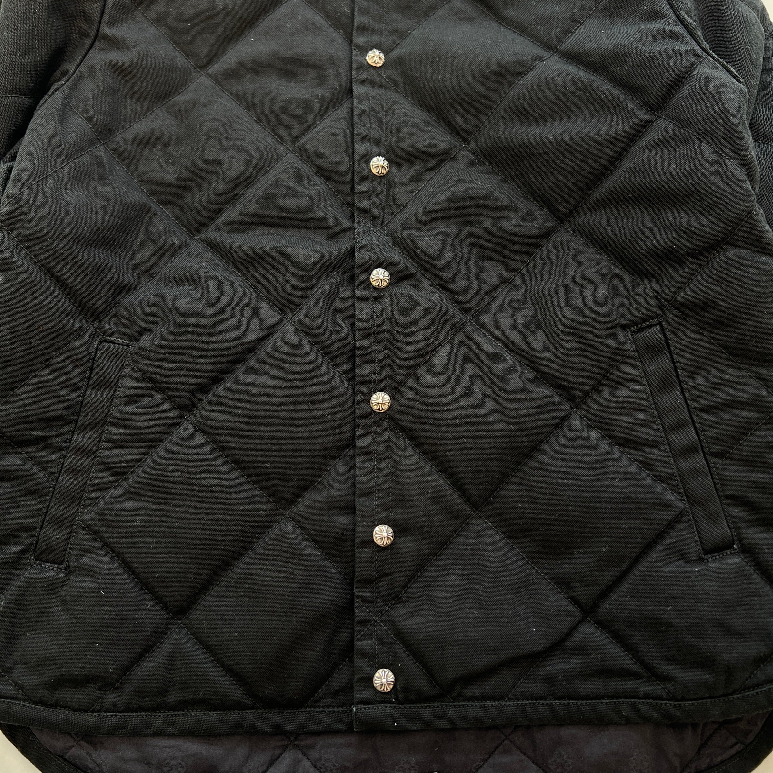 CHROME HEARTS Y NOT Cross Ball Button Quilted Jacket Size M クロムハーツ ワイノット クロスボールボタン キルティングジャケット サイズM