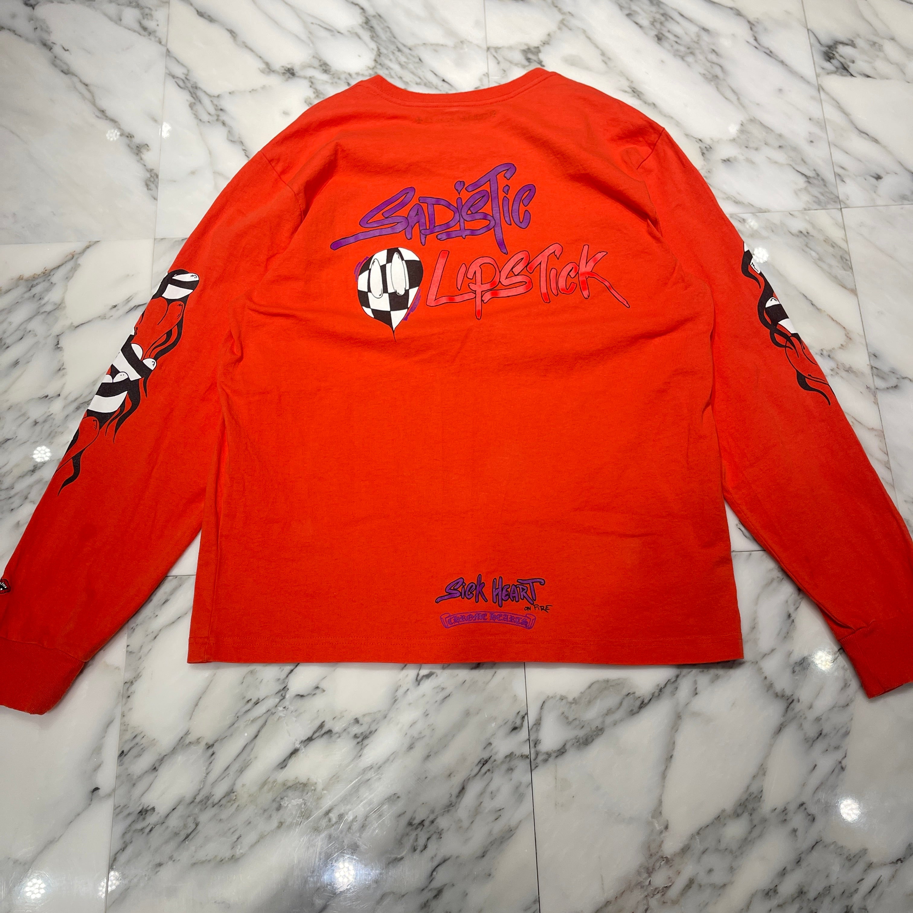 CHROME HEARTS × MATTY BOY 2023SS Sadistic Lipstick Long Sleeve Tee Size M クロムハーツ × マッティボーイ サディスティック リップスティック ロングスリーブ Tシャツ サイズM