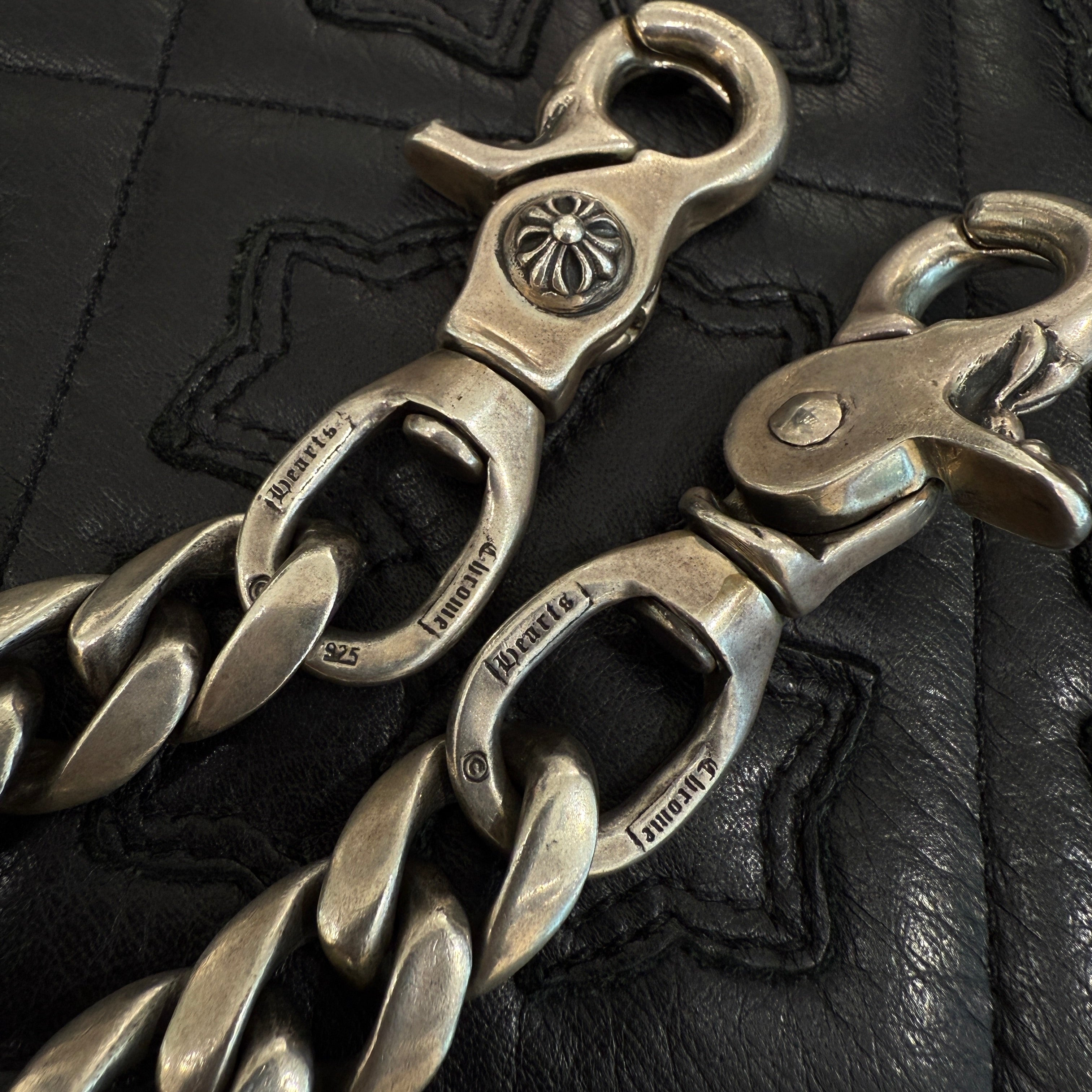 【美品】CHROME HEARTS 2クリップ ウォレットチェーン　ショート CHROME HEARTS クロムハーツ クラシック ショート ウォレット