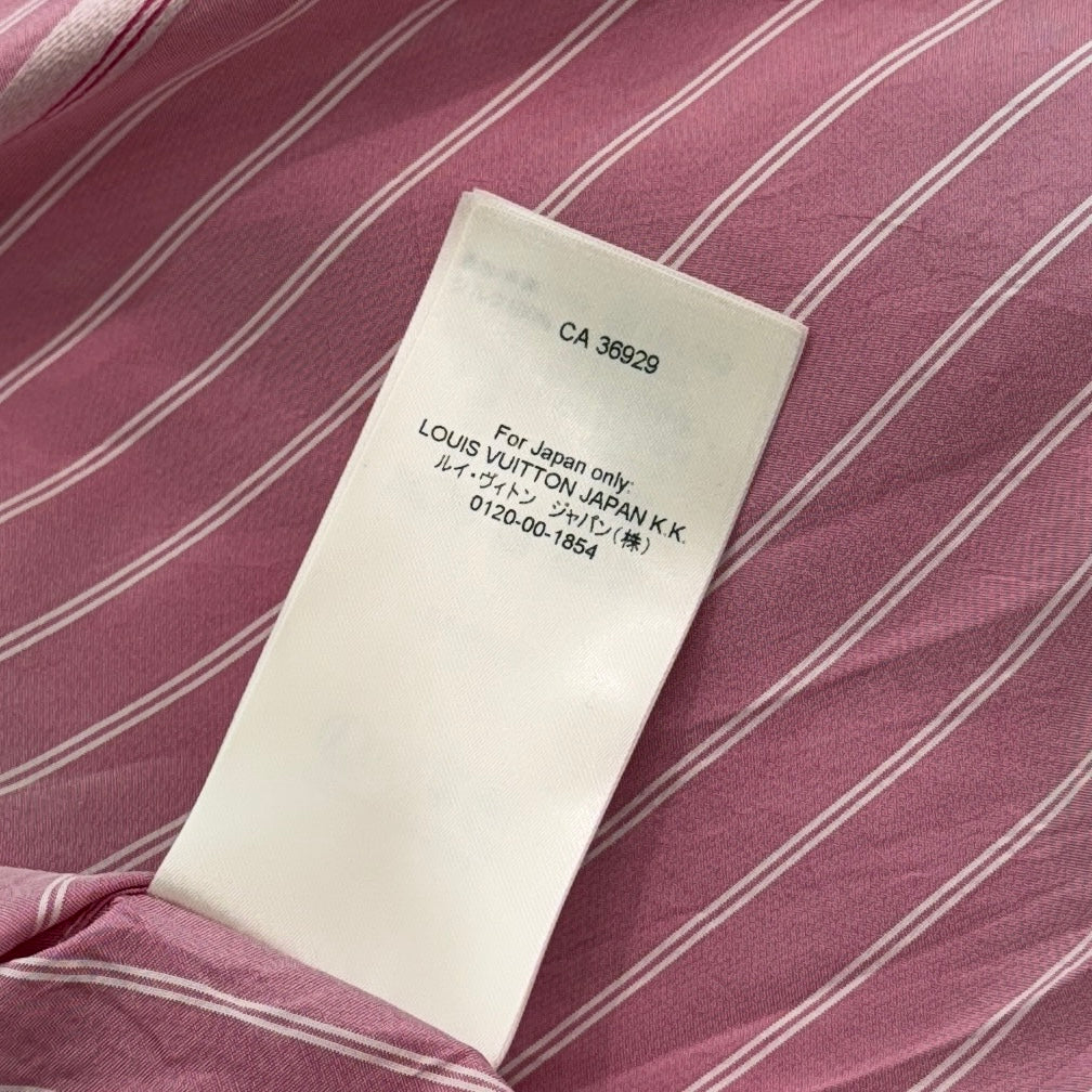 LOUIS VUITTON 2024SS Double Stripe Silk Shirt 1AFNVA Size 36 ルイヴィトン ダブルストライプ シルクシャツ サイズ36