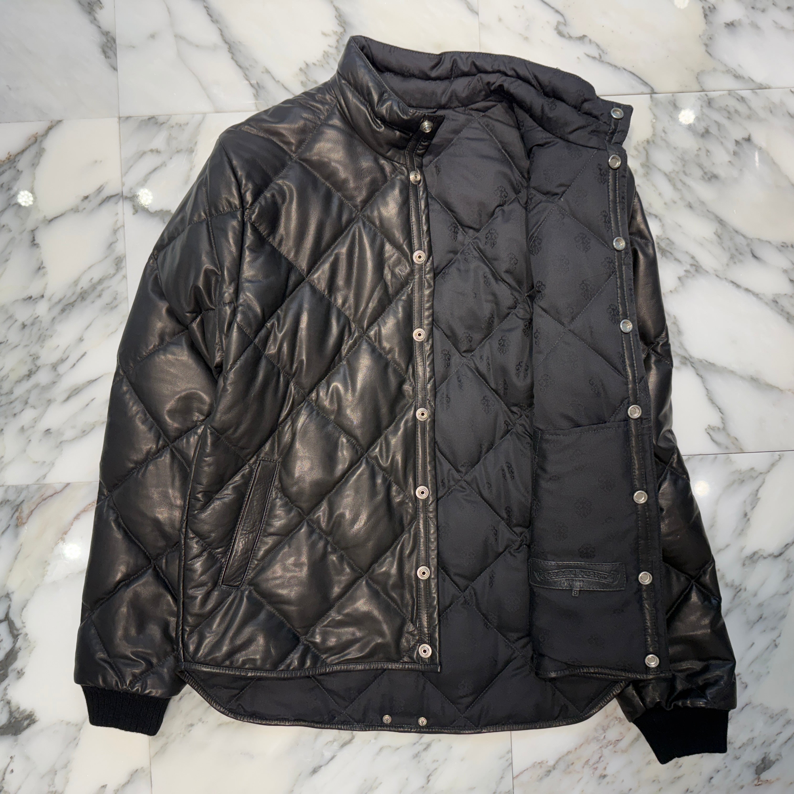 CHROME HEARTS Quilted Cross Ball Button Down Jacket Size S クロム