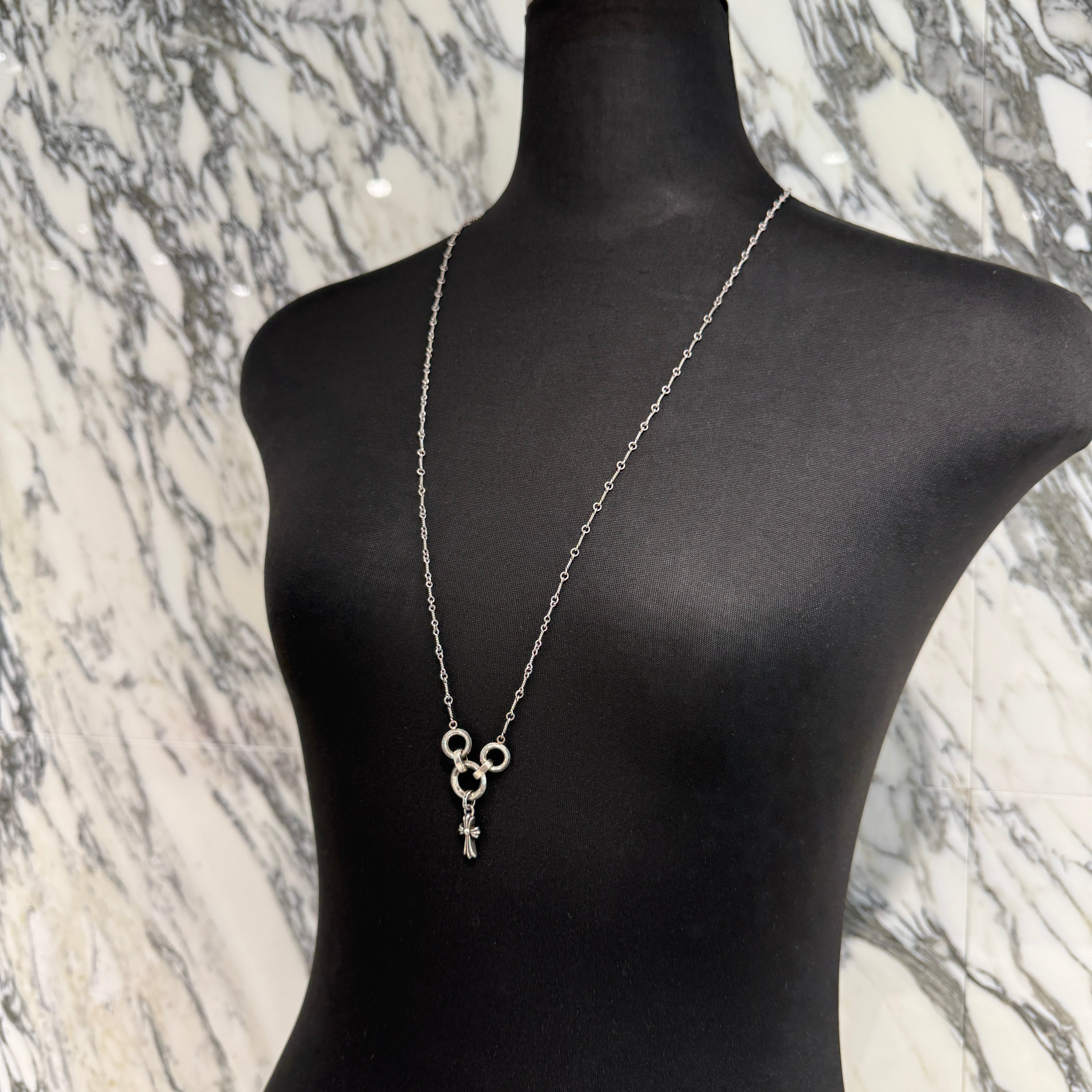 CHROME HEARTS 18K WG × Silver925 BELLY CHAIN Twist Chain Baby Fat Necklace クロムハーツ 18K ホワイトゴールド × シルバー925 ベリーチェーン ツイストチェーン ベビーファット 装飾 ネックレス