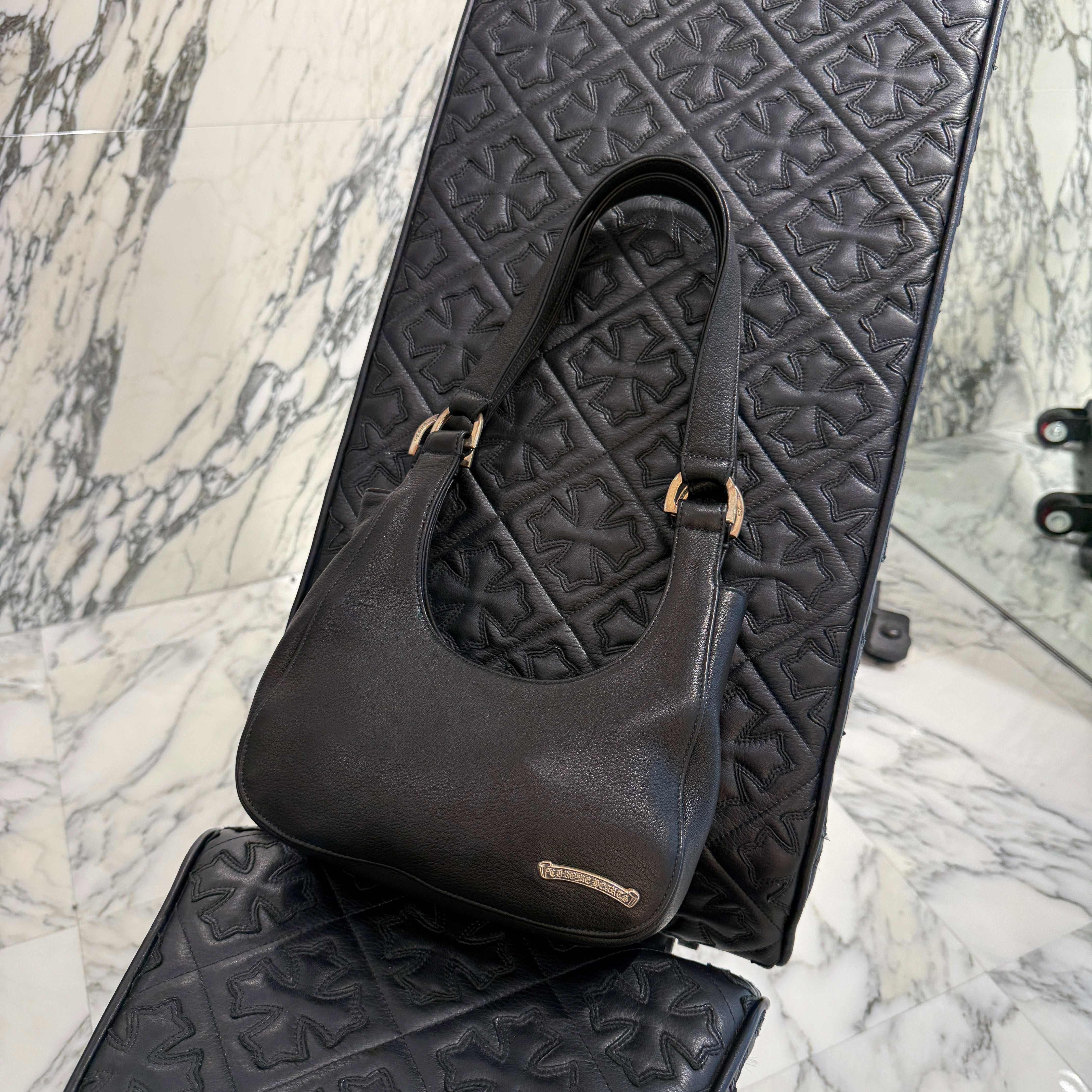 CHROME HEARTS Scroll Leather Hand Bag クロムハーツ スクロール レザー ハンドバッグ