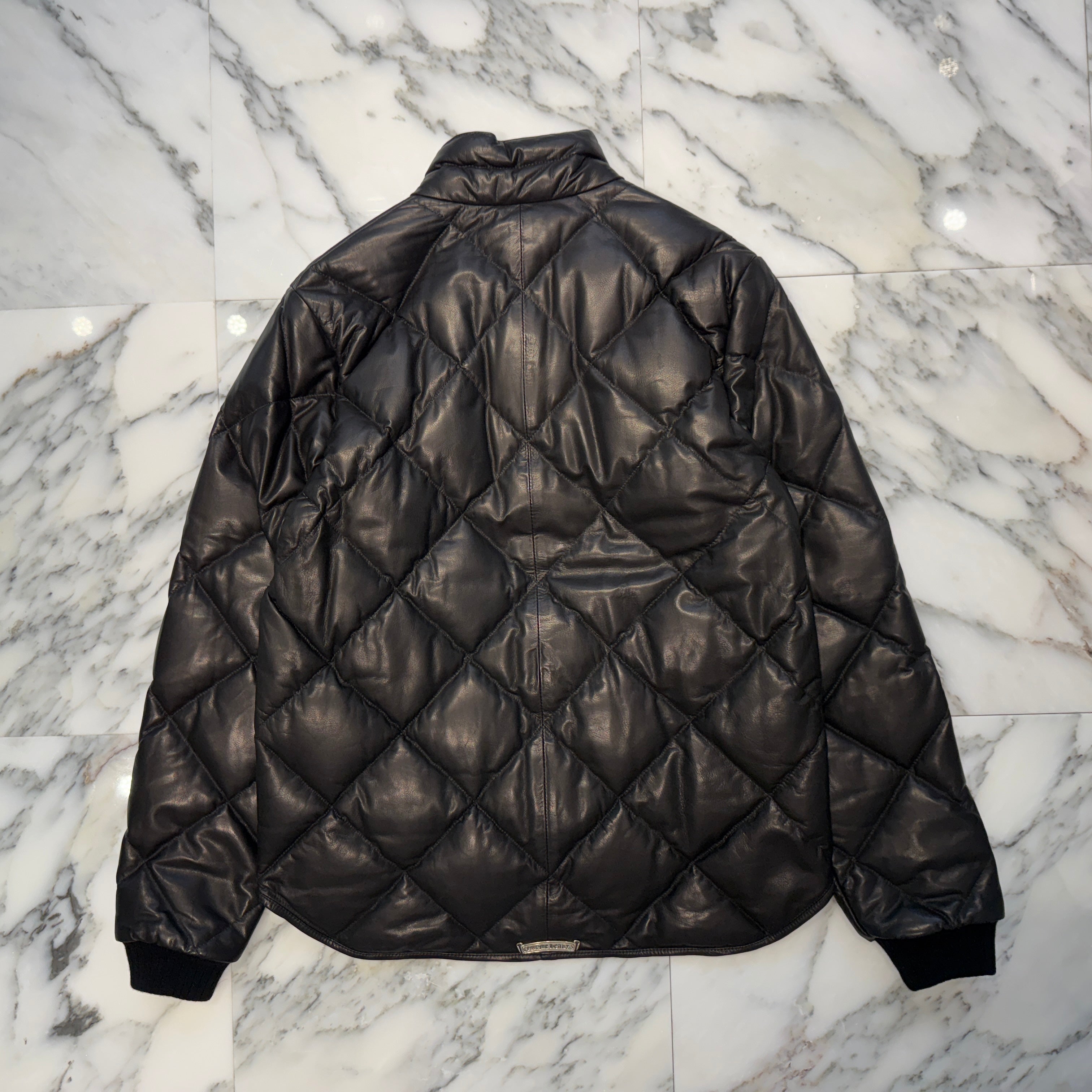 CHROME HEARTS Quilted Cross Ball Button Down Jacket Size S クロムハーツ キルティング クロスボールボタン ダウンジャケット サイズS