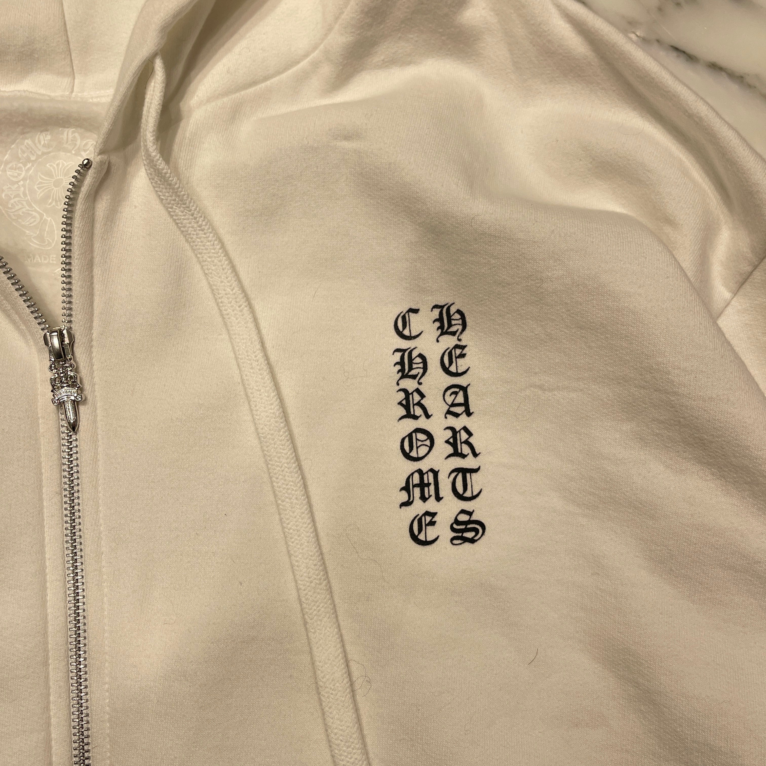 CHROME HEARTS Vertical Logo Zip Up Hoodie Size XXL