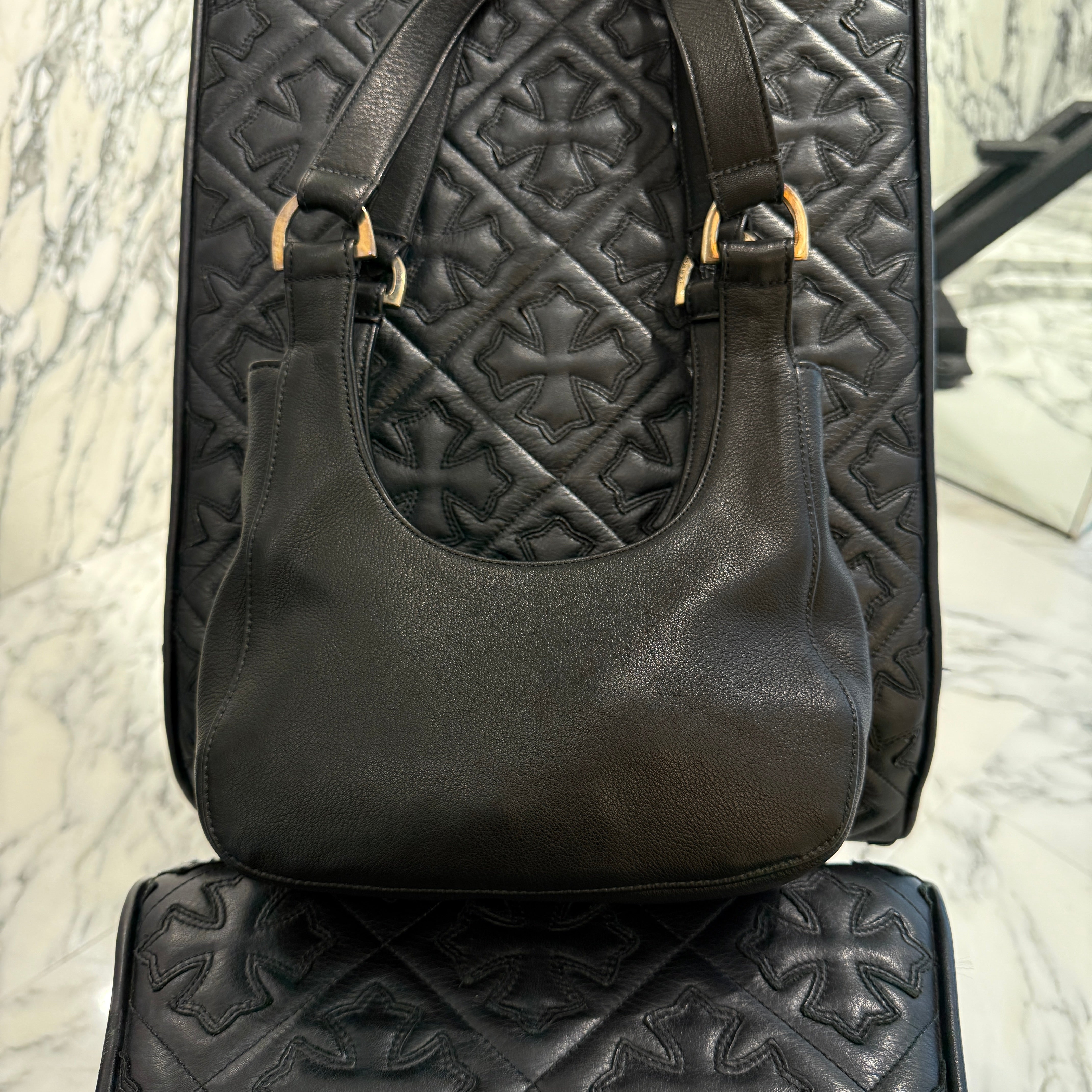 CHROME HEARTS Scroll Leather Hand Bag クロムハーツ スクロール レザー ハンドバッグ