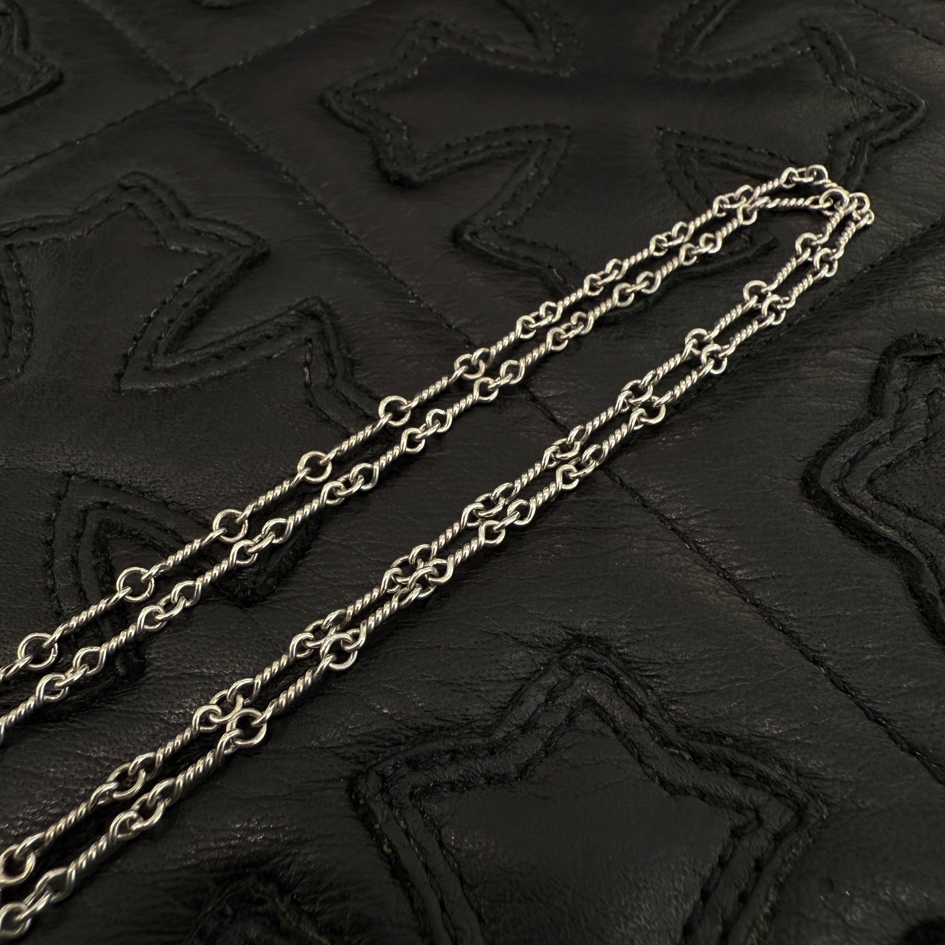 CHROME HEARTS 18K WG × Silver925 BELLY CHAIN Twist Chain Baby Fat