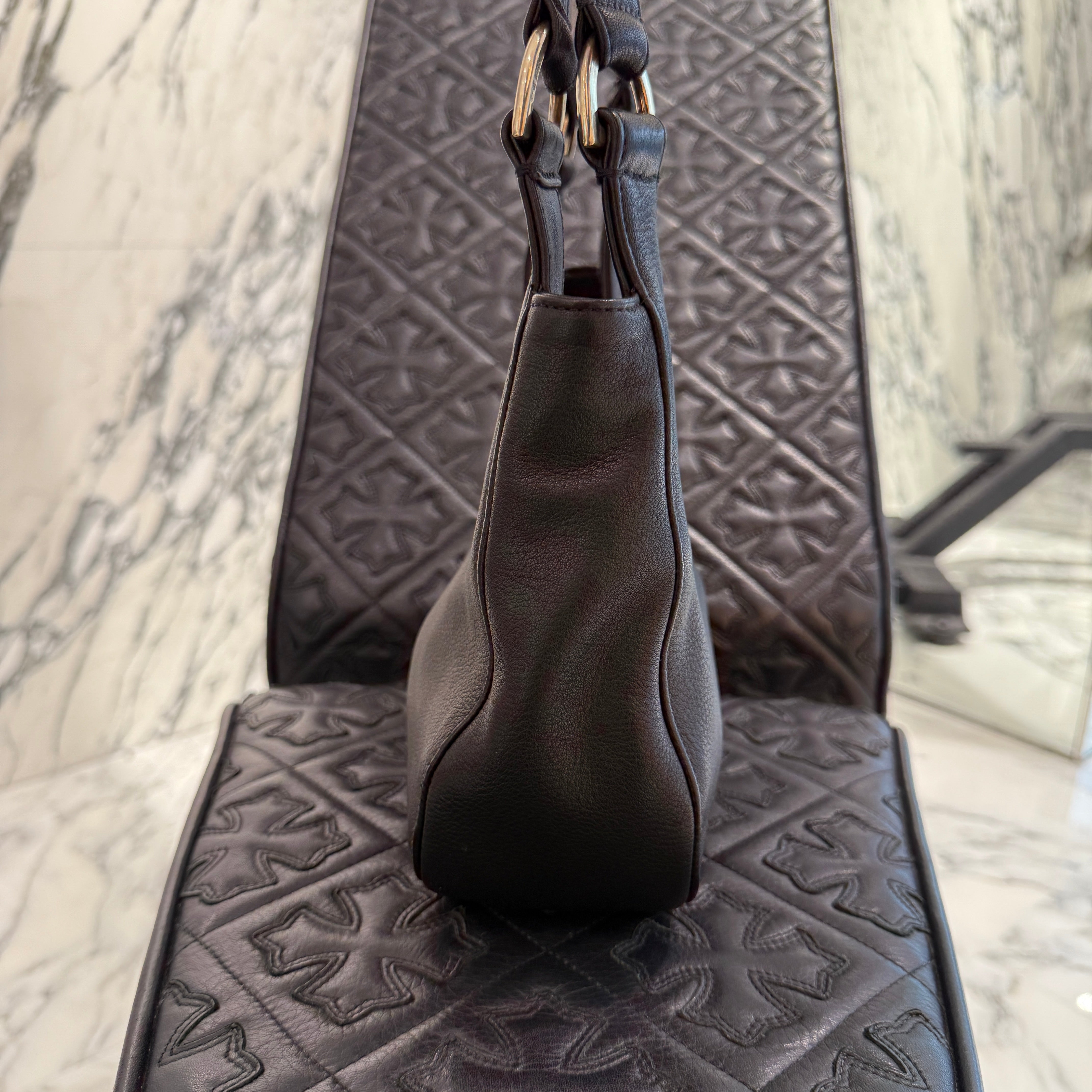 CHROME HEARTS Scroll Leather Hand Bag クロムハーツ スクロール レザー ハンドバッグ