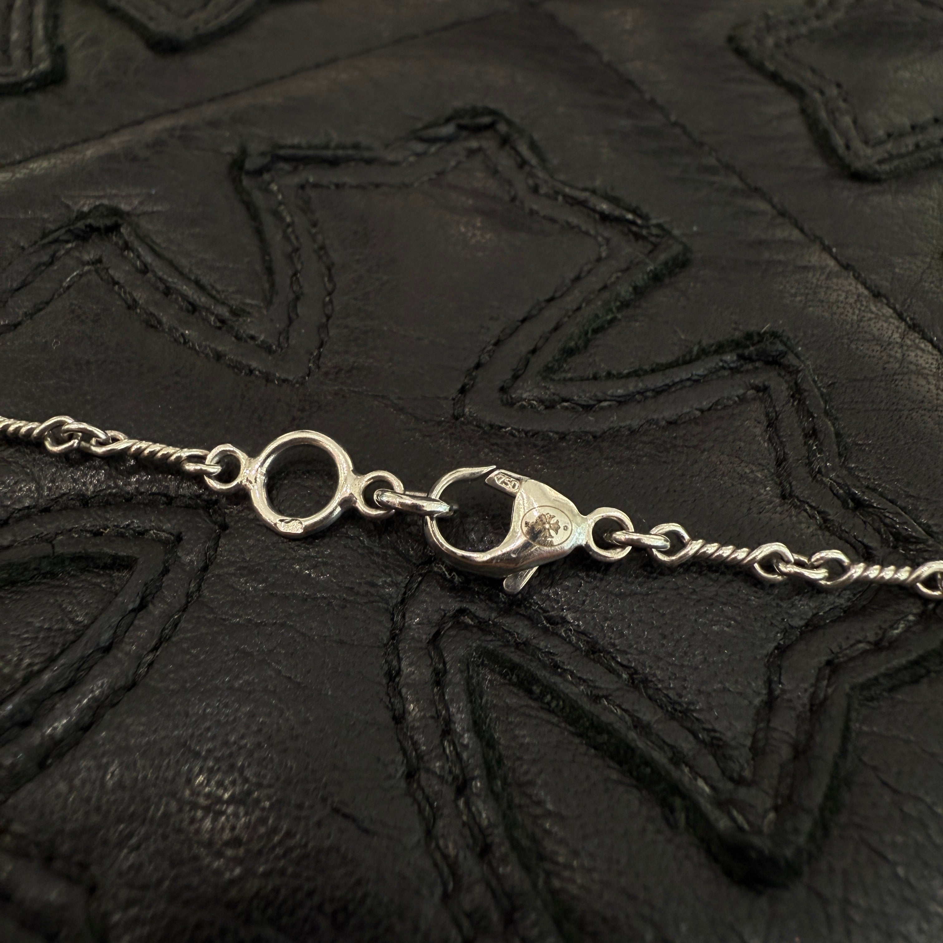 CHROME HEARTS 18K WG × Silver925 BELLY CHAIN Twist Chain Baby Fat Necklace クロムハーツ 18K ホワイトゴールド × シルバー925 ベリーチェーン ツイストチェーン ベビーファット 装飾 ネックレス