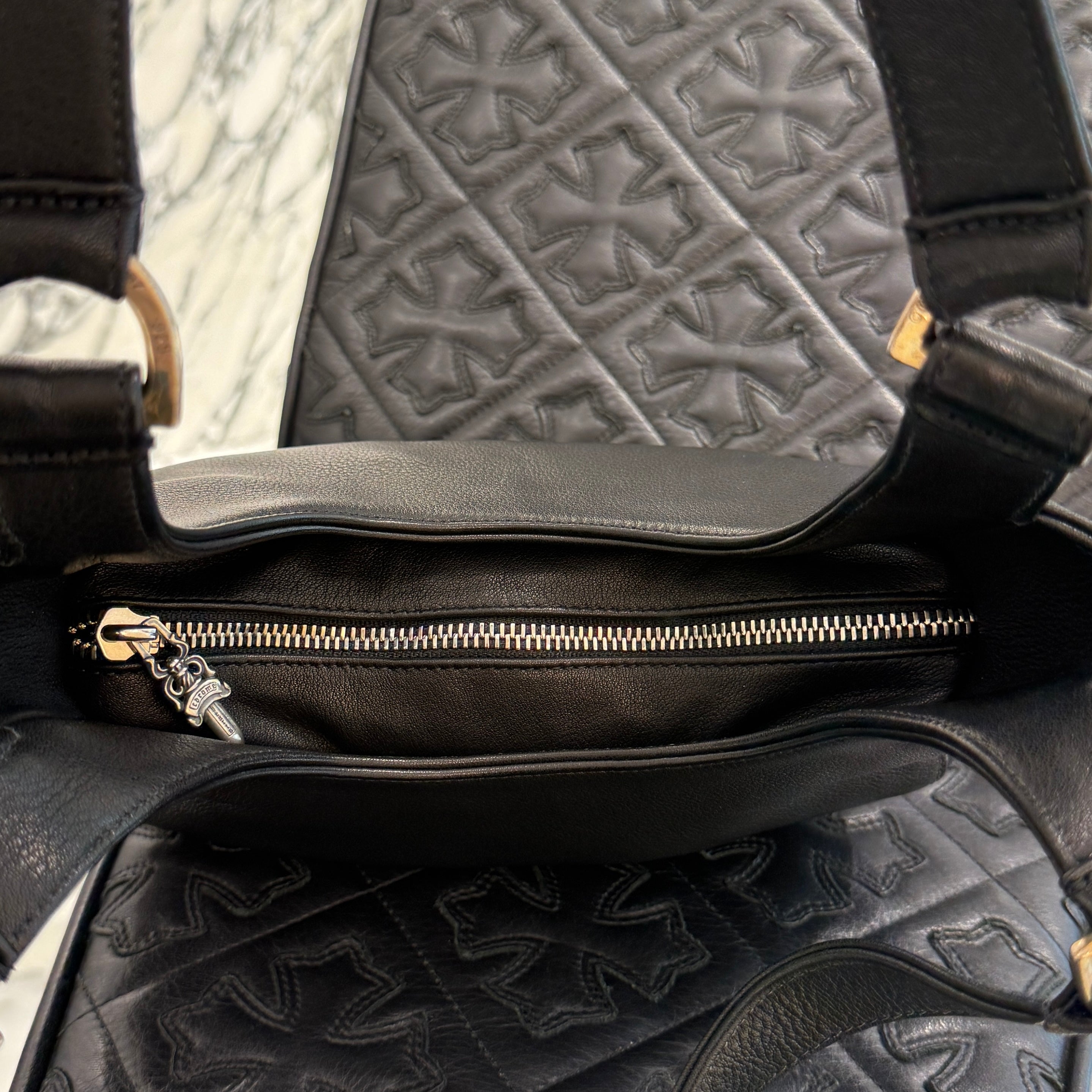 CHROME HEARTS Scroll Leather Hand Bag クロムハーツ スクロール レザー ハンドバッグ