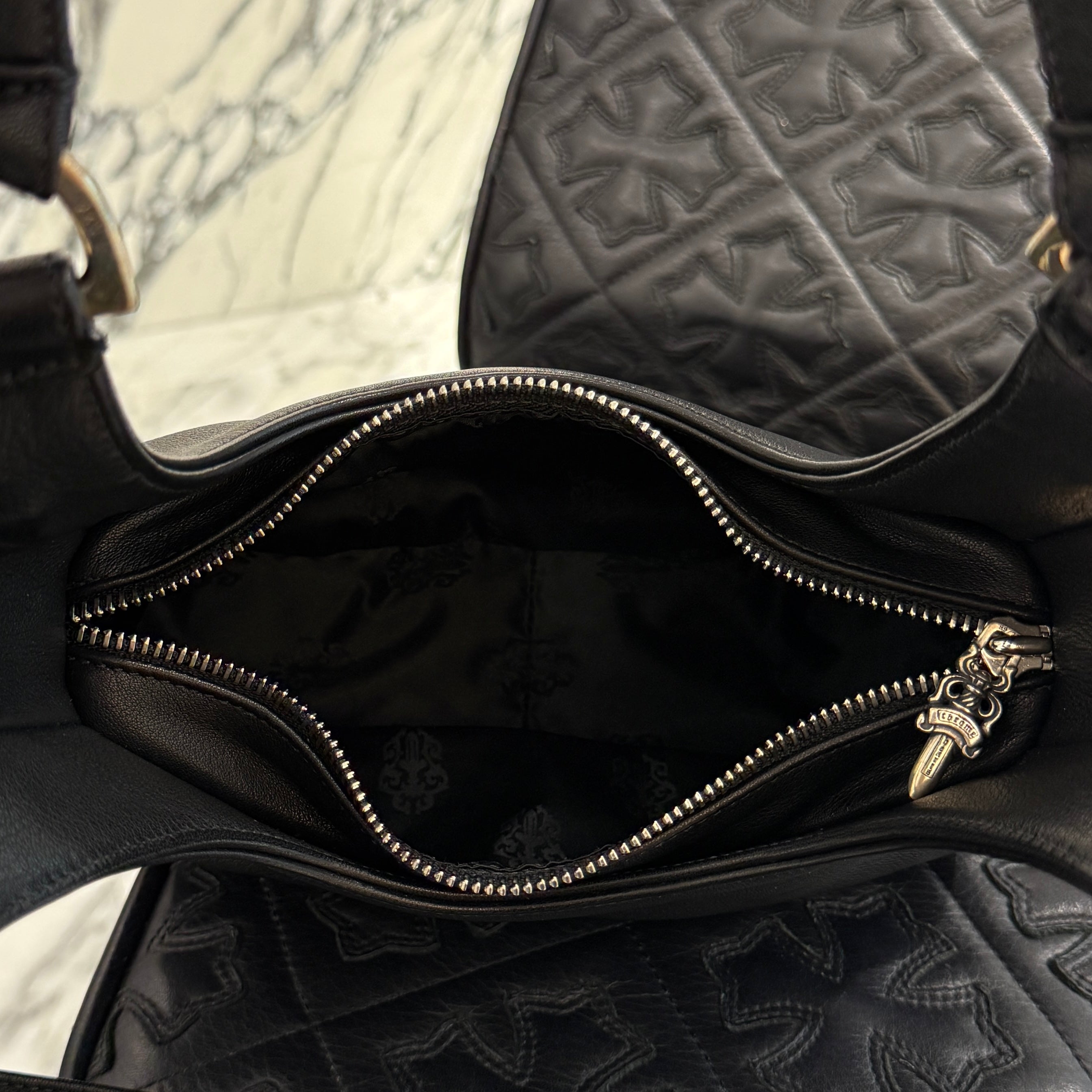 CHROME HEARTS Scroll Leather Hand Bag クロムハーツ スクロール レザー ハンドバッグ