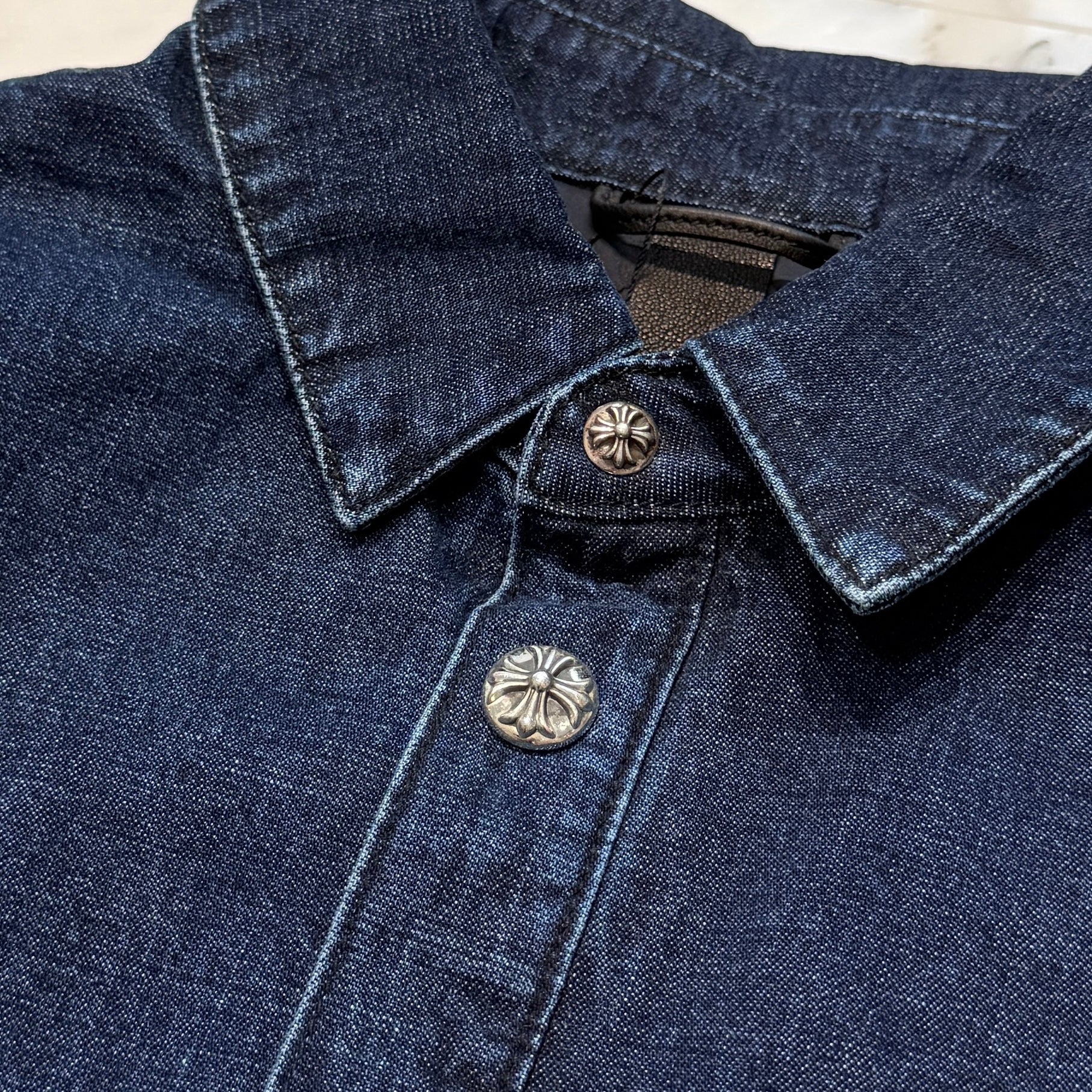 CHROME HEARTS WORK'N SHIRT GARAGE WASH DENIM JACKET Size XXL クロムハーツ ウォーキン シャツ ガレージ ウォッシュ デニムジャケット サイズXXL