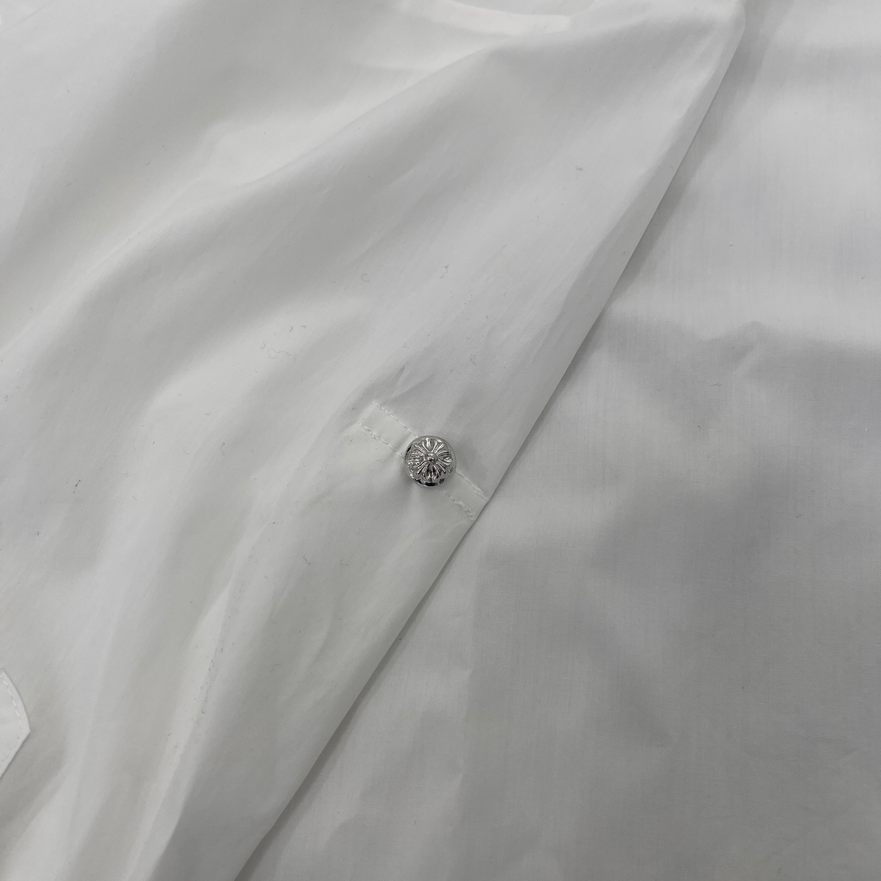 CHROME HEARTS Y NOT MAHALKITA Cross Leather Patch Shirt Size XS