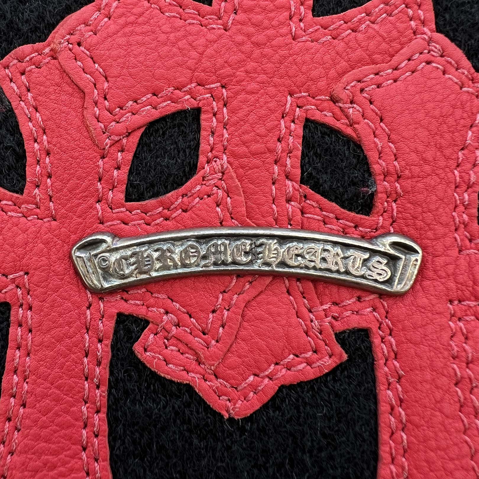 CHROME HEART × MATTY BOY Y NOT CHOMPER 3 Cemetery Cross Leather Patch Cashmere Knit Sweater Size L クロムハーツ × マッティボーイ ワイノット チョンパー 3セメタリー クロスレザーパッチ カシミヤ ニットセーター サイズL