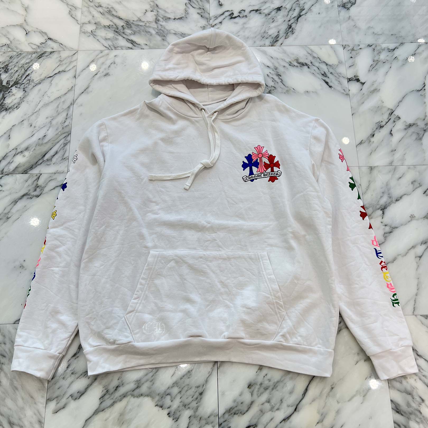 CHROME HEARTS 2022SS MLTCOL CEM CRS Pullover Hoodie Size XL クロムハーツ マルチカラー セメタリークロス プルオーバーフーディ サイズXL