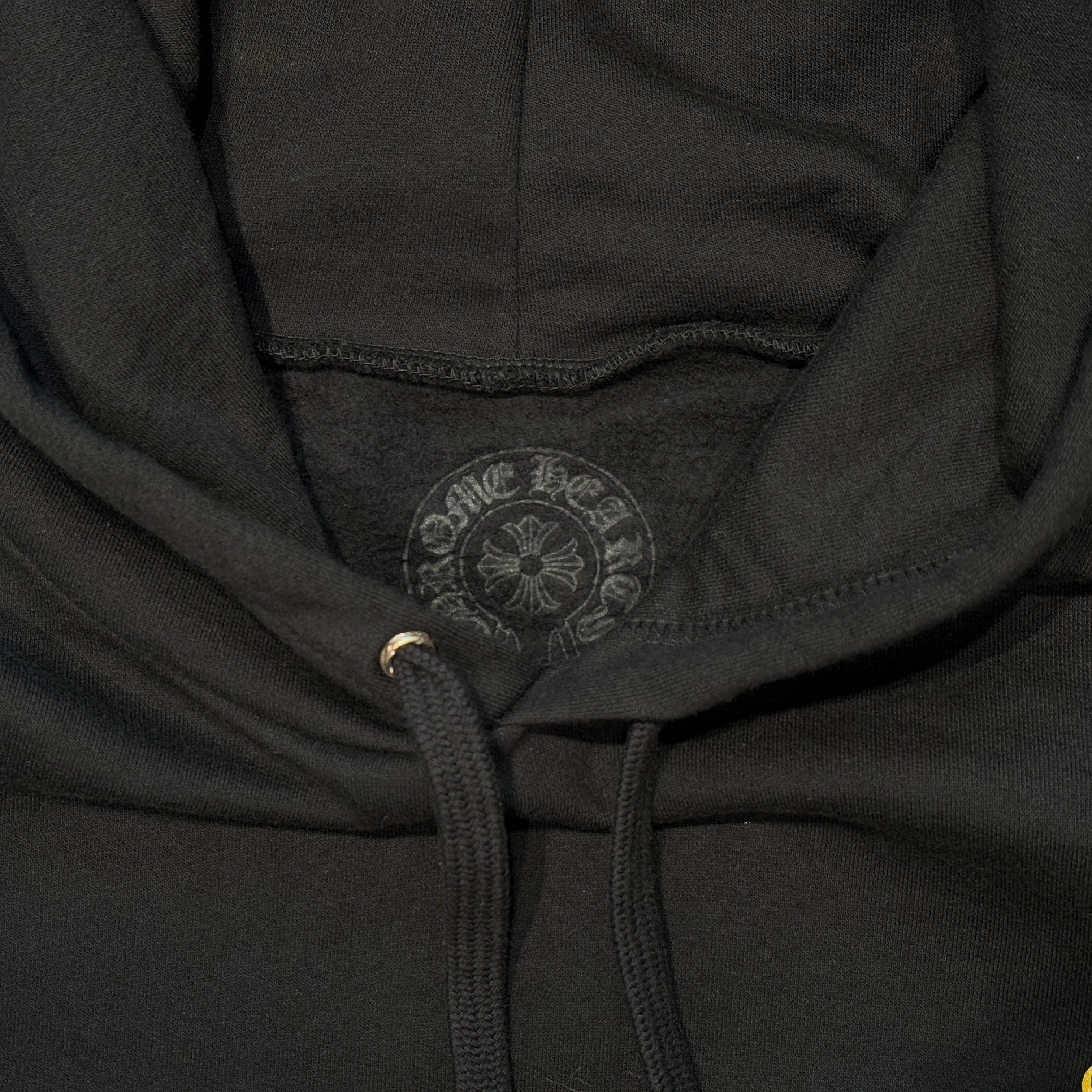 CHROME HEARTS 2024SS Online Limited Vertical Logo Gold Glitter Hoodie Size XL クロムハーツ オンライン限定 ヴァーティカルロゴ ゴールドグリッターフーディ サイズXL