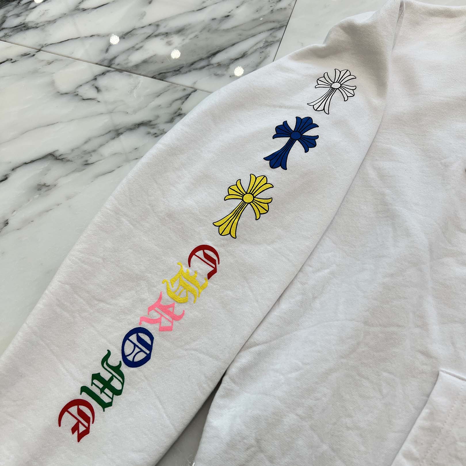 CHROME HEARTS 2022SS MLTCOL CEM CRS Pullover Hoodie Size XL クロムハーツ マルチカラー セメタリークロス プルオーバーフーディ サイズXL