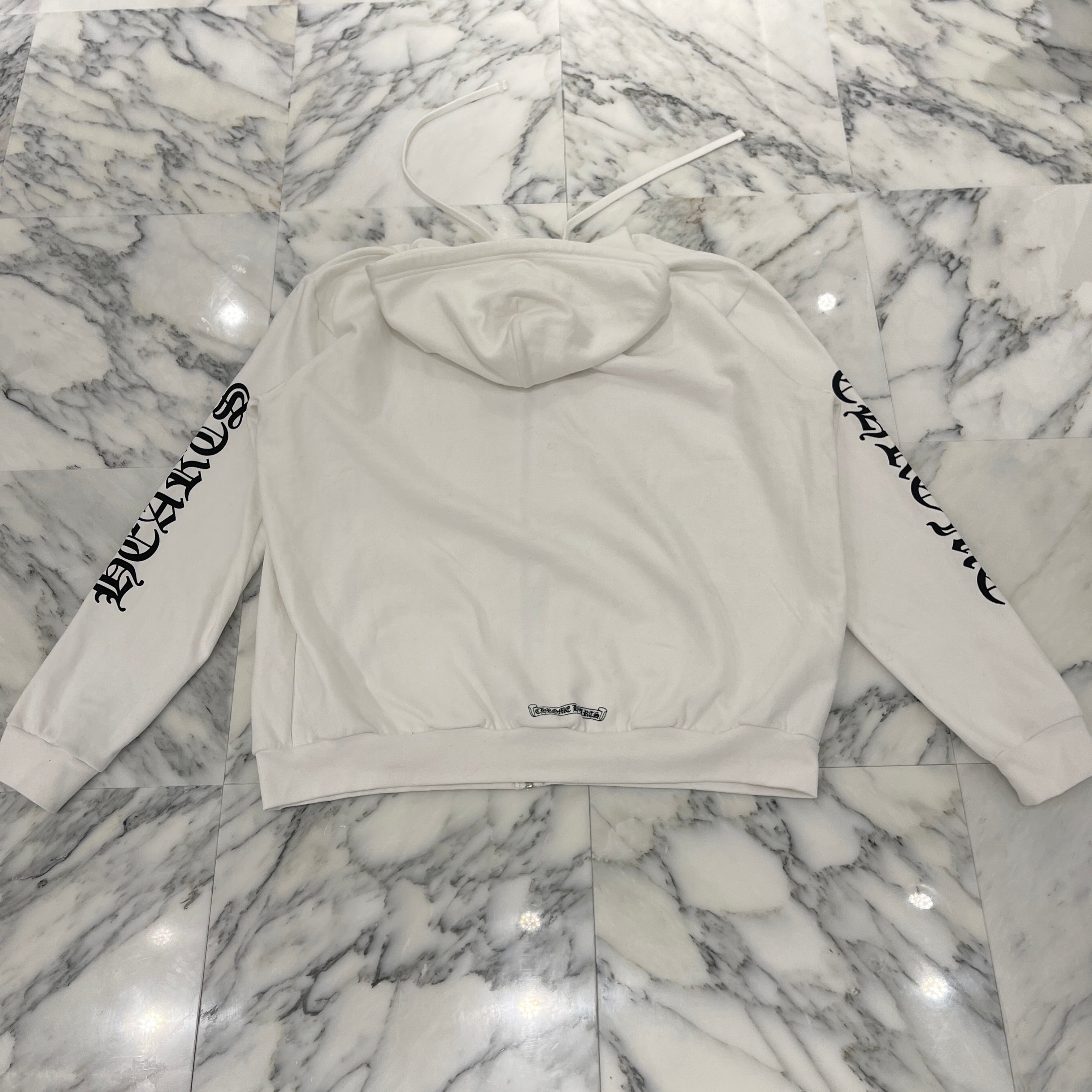 CHROME HEARTS Vertical Logo Zip Up Hoodie Size XXL