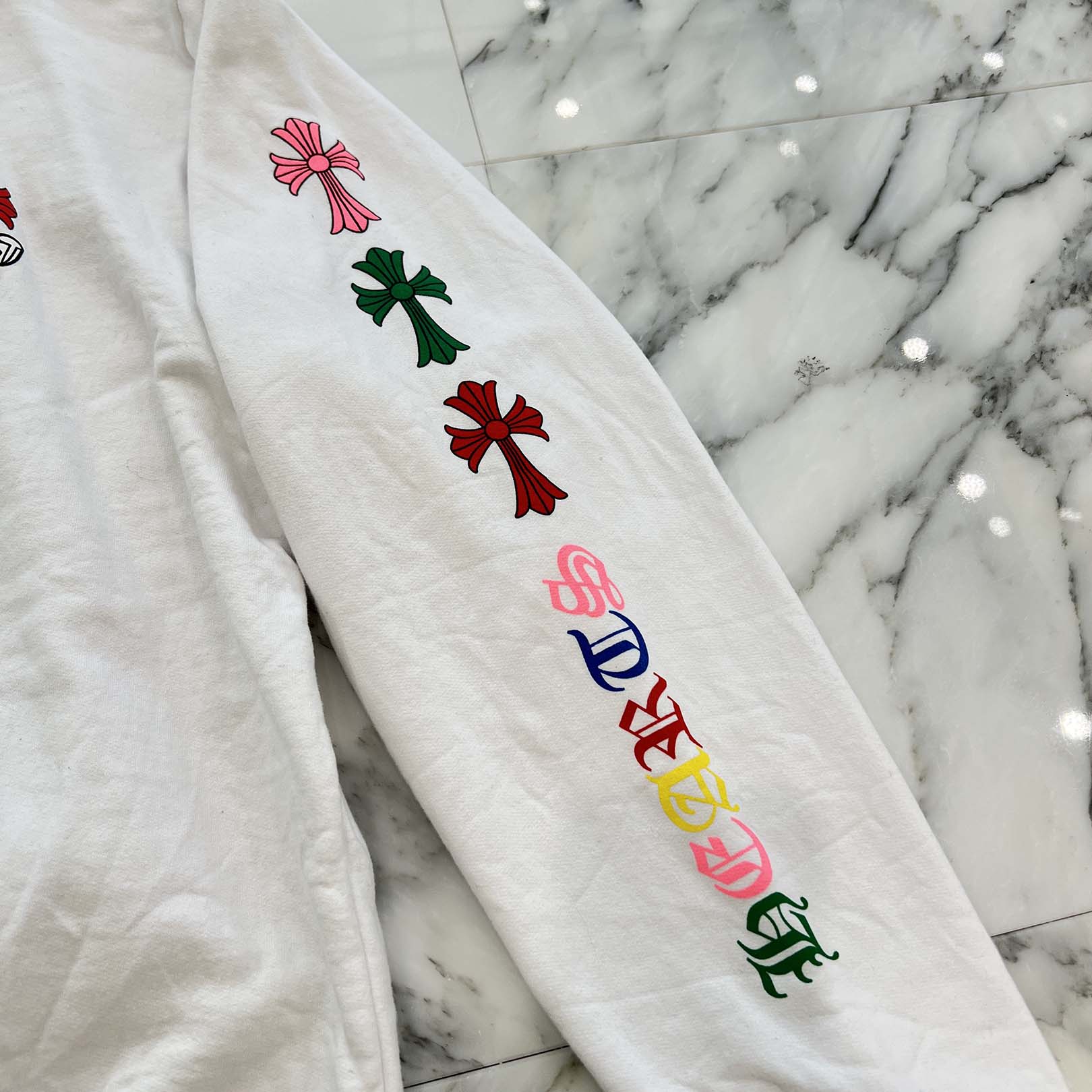 CHROME HEARTS 2022SS MLTCOL CEM CRS Pullover Hoodie Size XL クロムハーツ マルチカラー セメタリークロス プルオーバーフーディ サイズXL