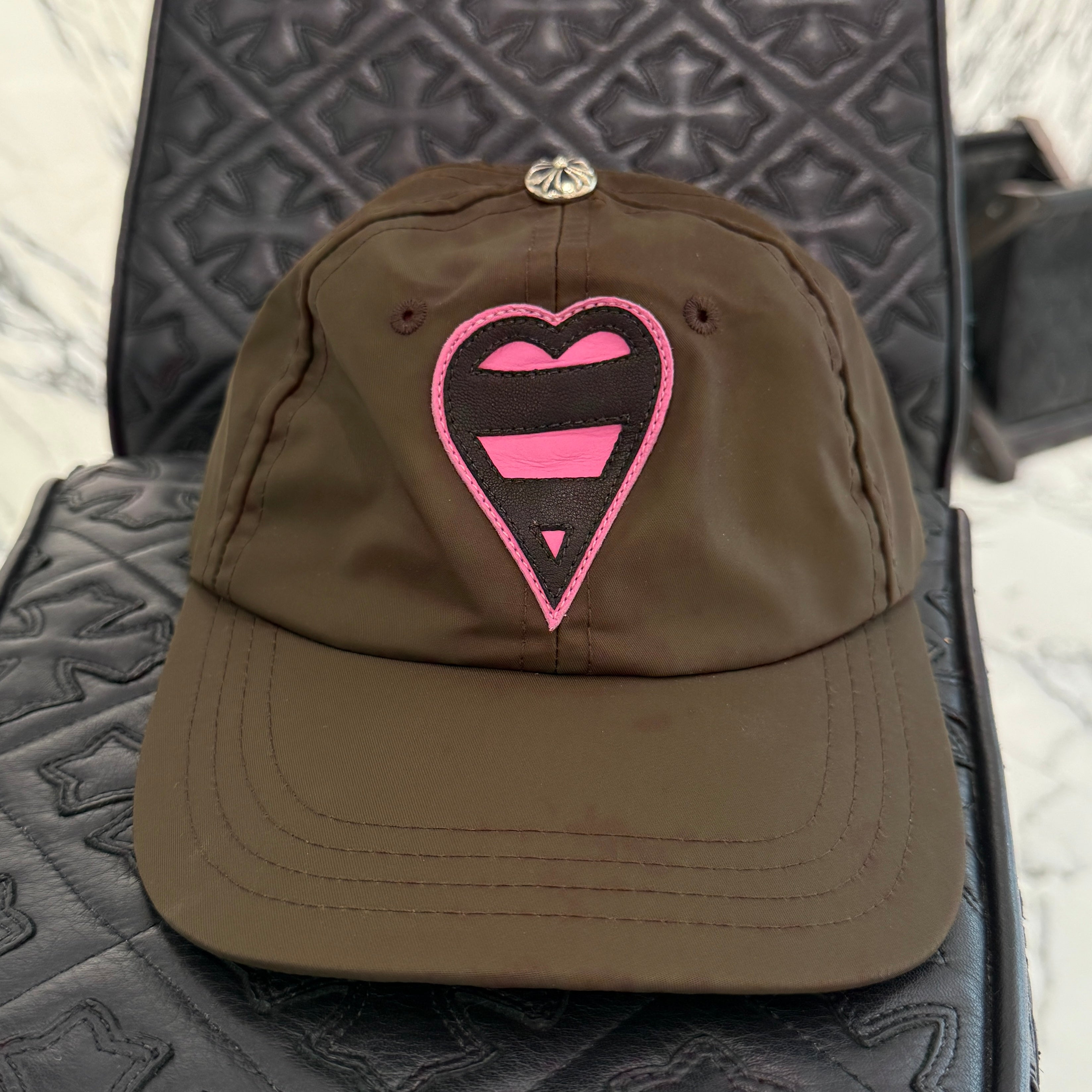 CHROME HEARTS キャップ OS (ONE SIZE) 53-60 CHROME HEARTS Striped Heart Trucker Cap Size ONE SIZE(53-60