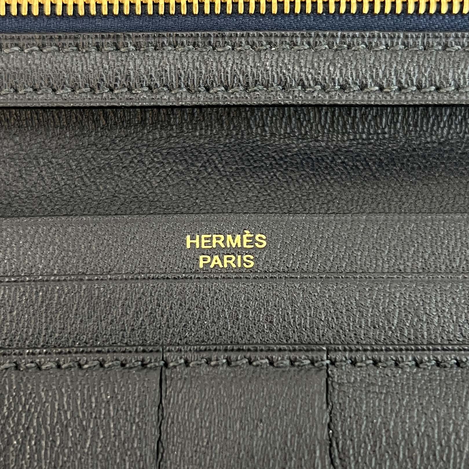 HERMES Bearn Classic Crocodile Alligator ”Blue Marine” Leather Wallet D刻印 エルメス ベアンクラシック クロコダイル アリゲーター ”ブルーマリン” レザーウォレット D刻印