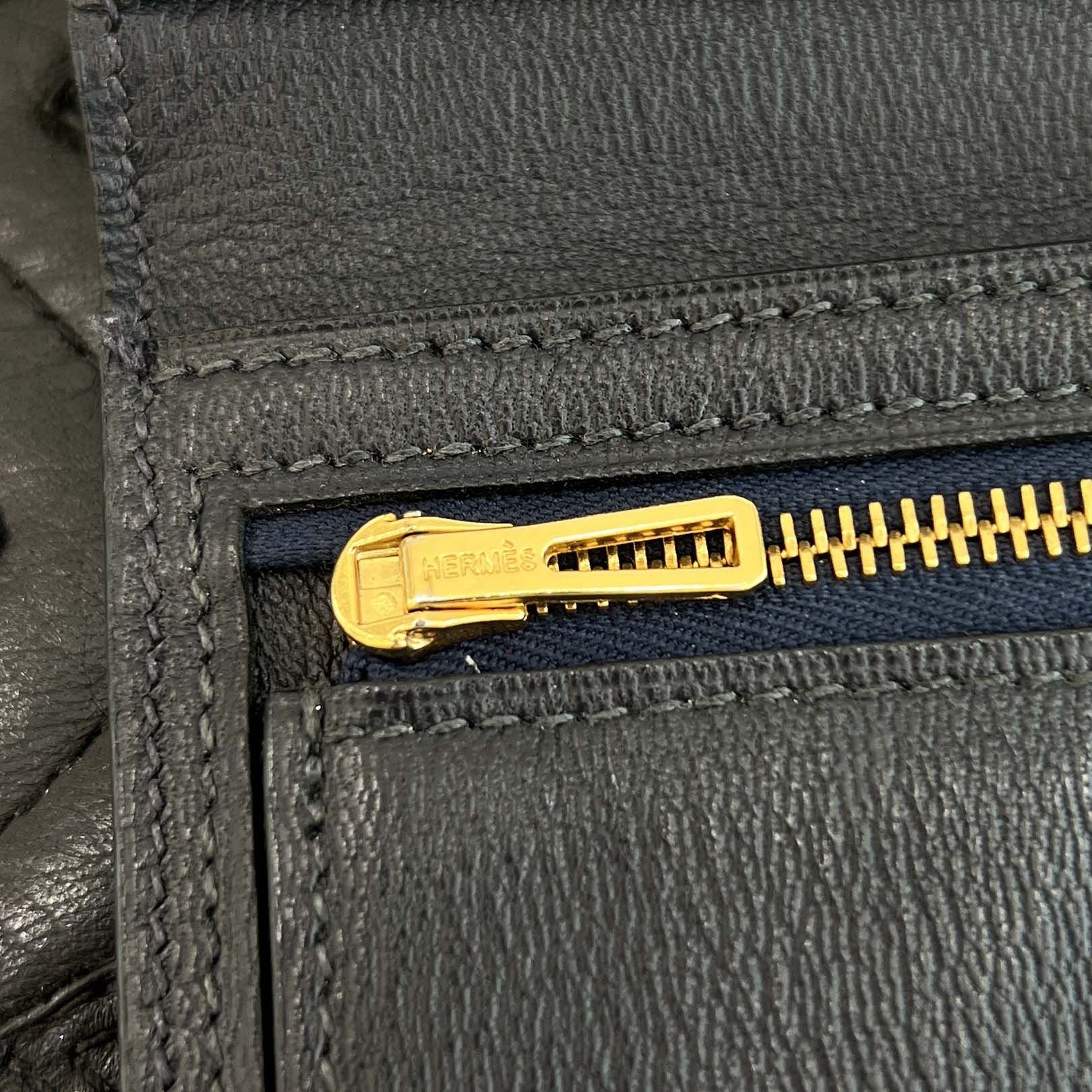 HERMES Bearn Classic Crocodile Alligator ”Blue Marine” Leather Wallet D刻印 エルメス ベアンクラシック クロコダイル アリゲーター ”ブルーマリン” レザーウォレット D刻印