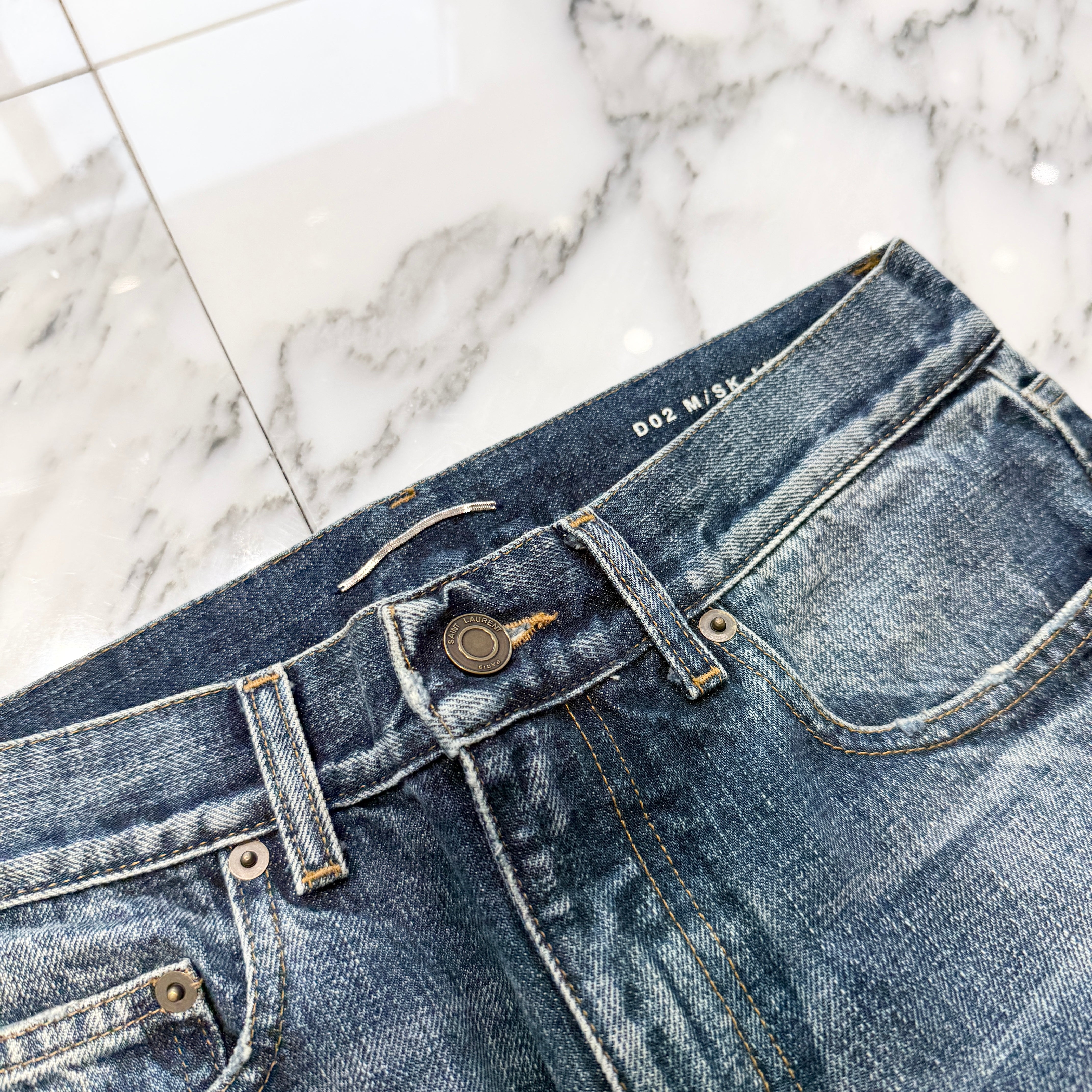 SAINT LAURENT PARIS 2016SS Distressed Denim Pants D02 M/SK-LM Size 29 サンローランパリス ダメージデニムパンツ サイズ29