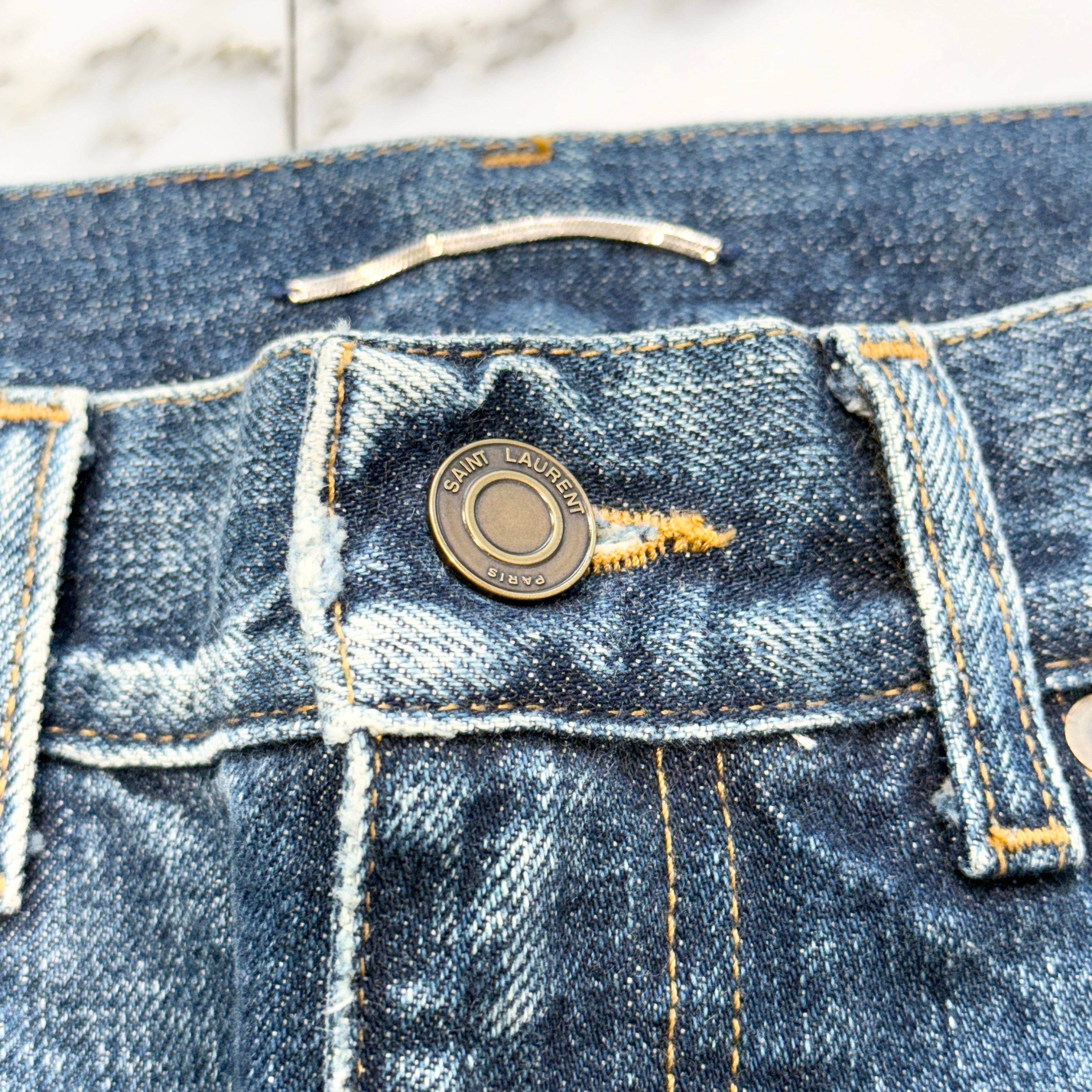 SAINT LAURENT PARIS 2016SS Distressed Denim Pants D02 M/SK-LM Size 29 サンローランパリス ダメージデニムパンツ サイズ29