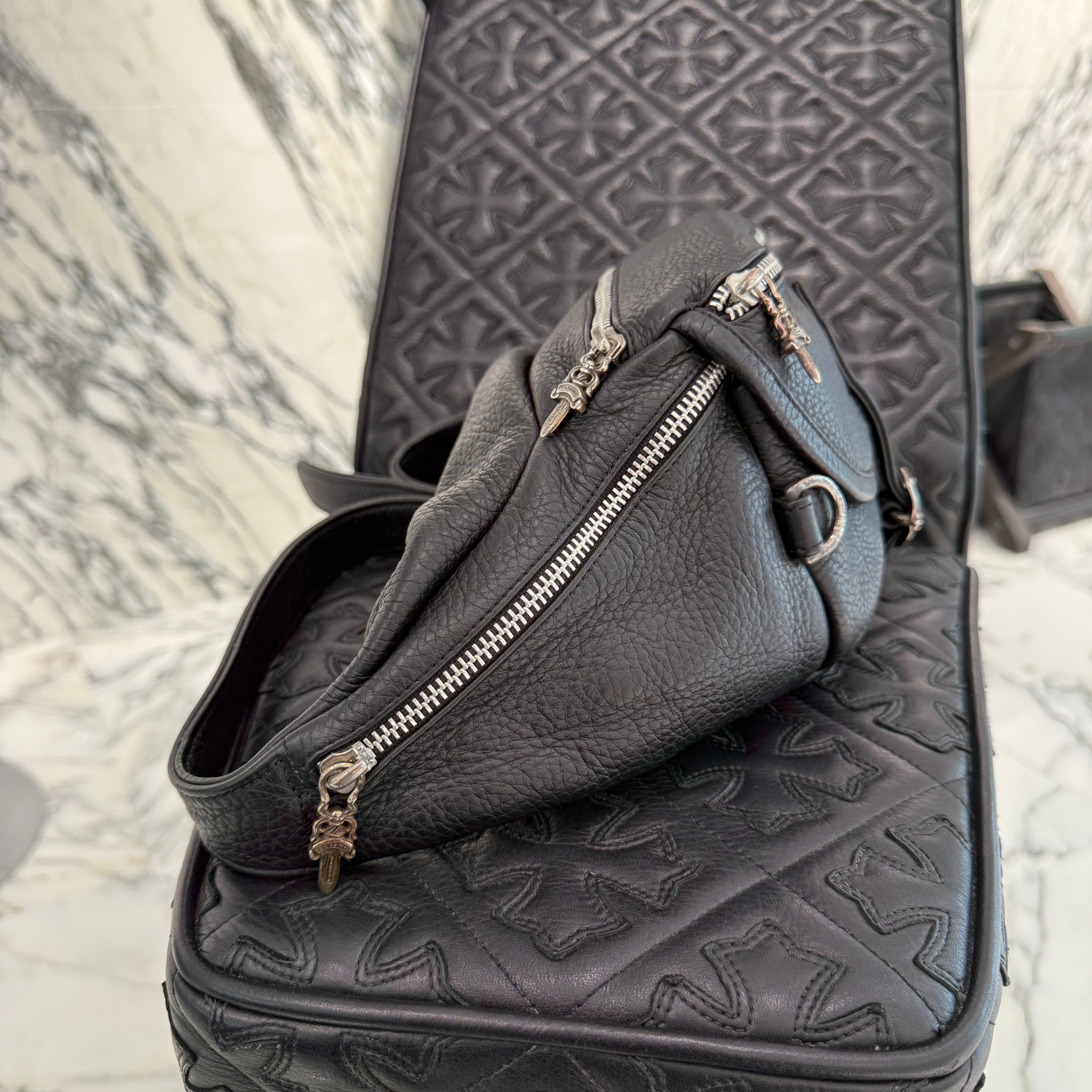 CHROME HEARTS 1 SNAT PACK MEDIUM LEATHER WAIST BAG クロムハーツ 1スナットパック ミディアムレザー ウェストバッグ