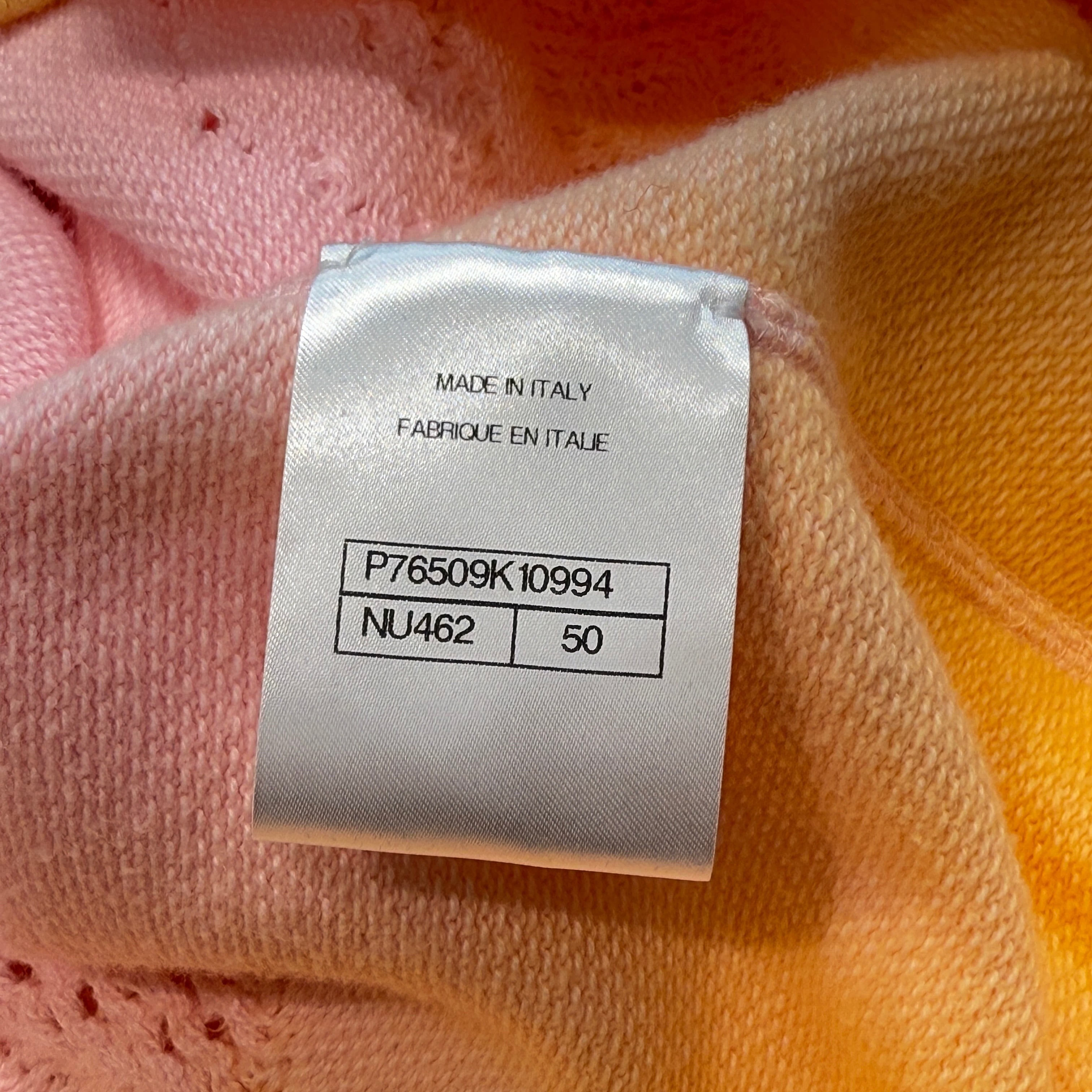 CHANEL 2024 Cruise Coco Mark Embroidery Gradient Cotton Sweat Shirt P76509K10994 Size L シャネル ココマーク刺繍 グラデーション コットンスウェットシャツ サイズL