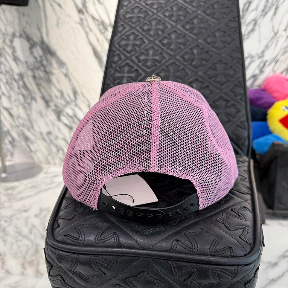 CHROME HEARTS Hollywood Limited Black Pink Trucker Cap Size ONE