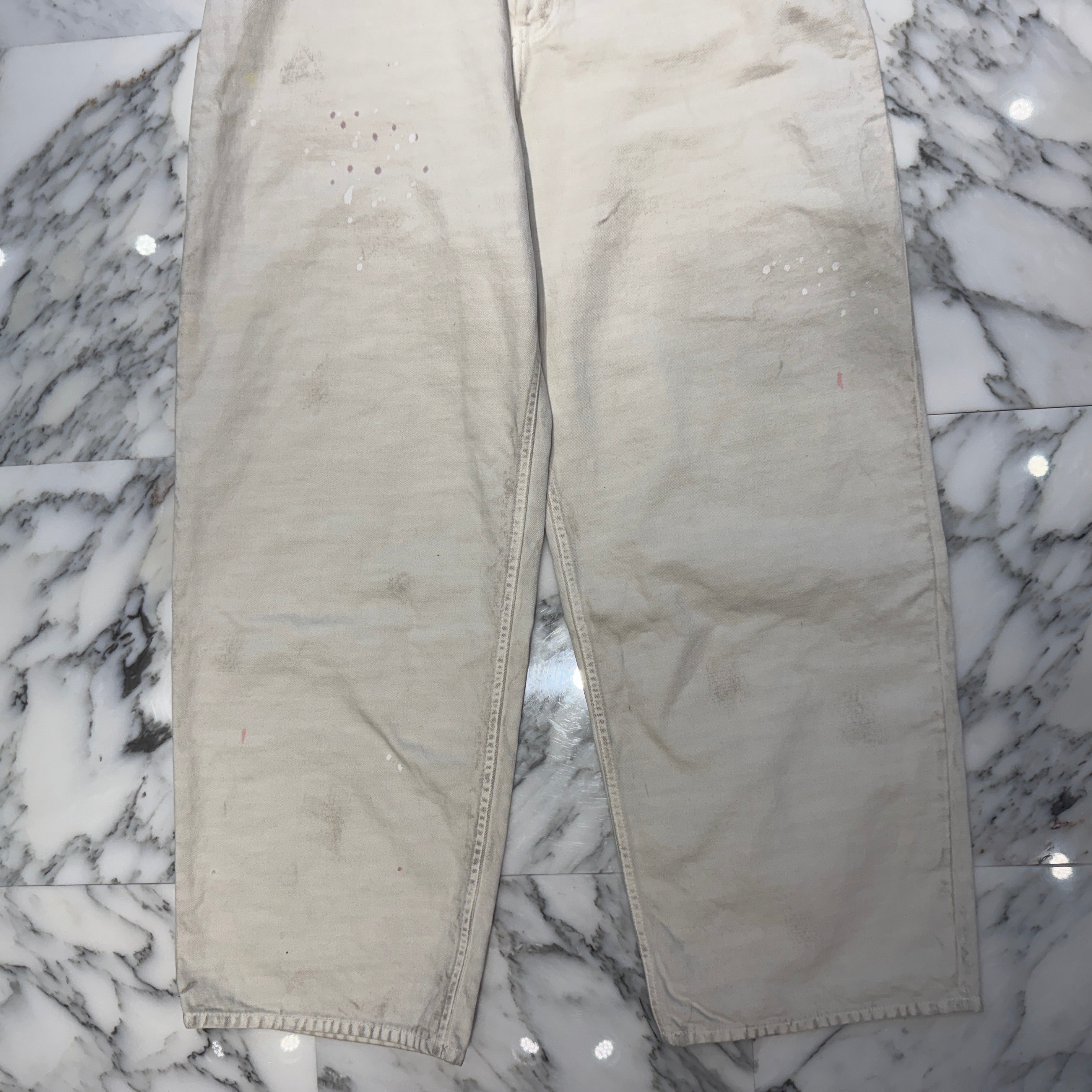 BALENCIAGA 2022SS Vintage Paint Processing Large Baggy Denim Pants 719341 TNW03 Size S バレンシアガ ヴィンテージペイント加工 ラージバギー デニムパンツ サイズS