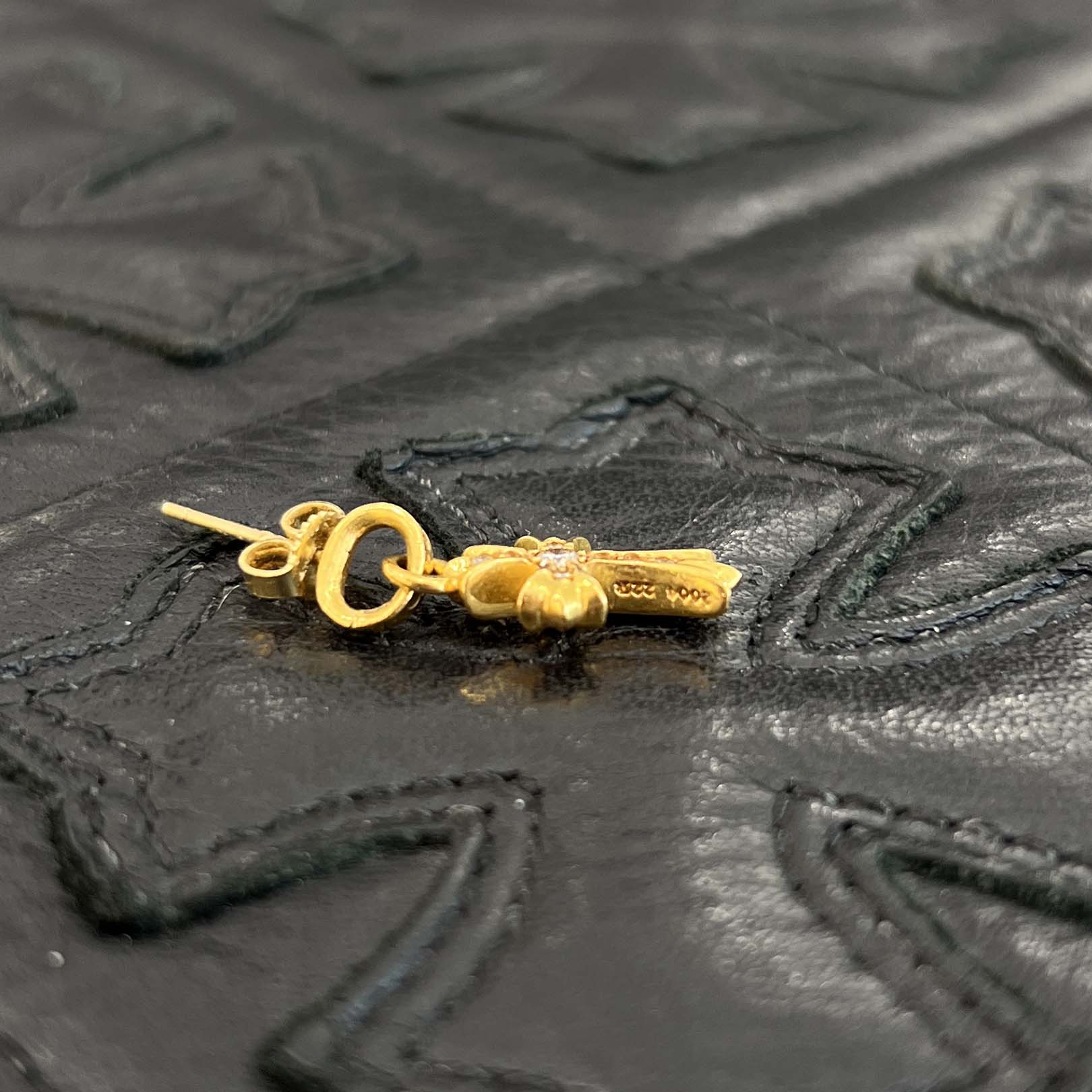 クロムハーツ CHクロスベビーファットピアス22K パヴェダイヤモンド CHROME HEARTS クロムハーツ ベビーファット クロス ピアス 22k