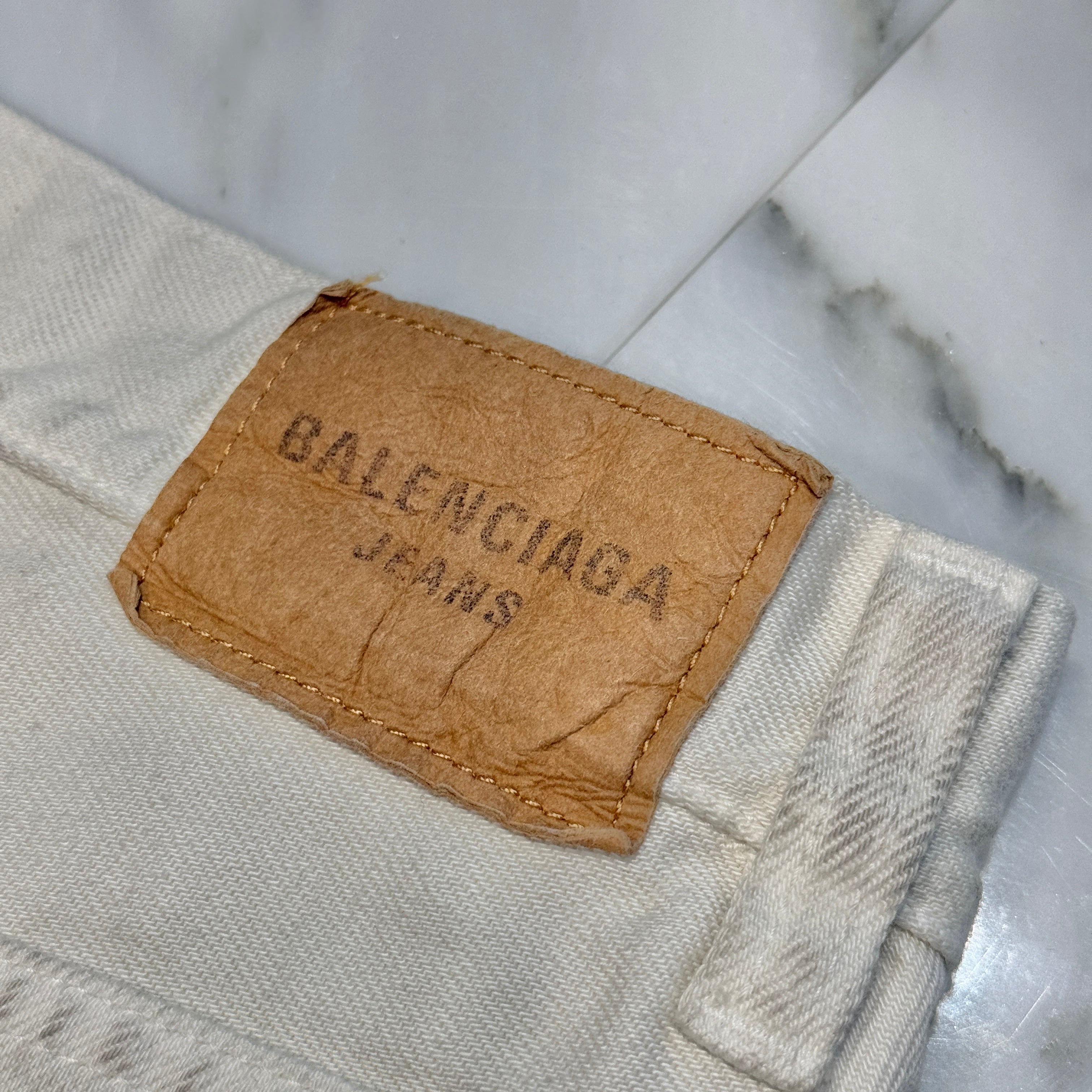 BALENCIAGA 2022SS Vintage Paint Processing Large Baggy Denim Pants 719341 TNW03 Size S バレンシアガ ヴィンテージペイント加工 ラージバギー デニムパンツ サイズS