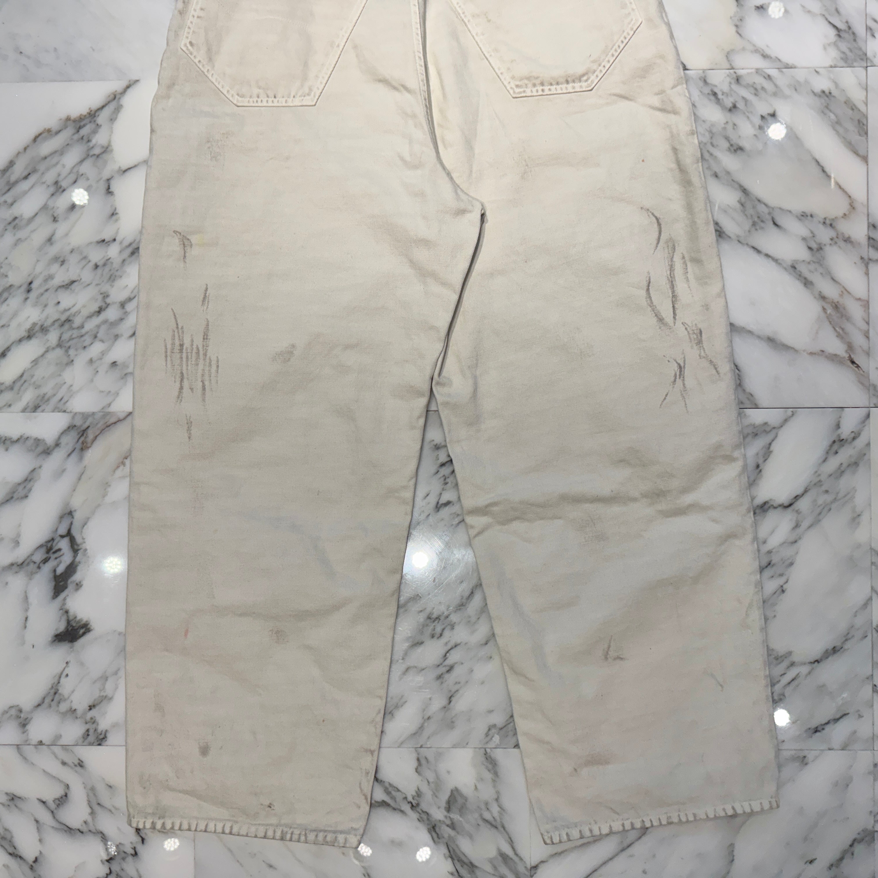 BALENCIAGA 2022SS Vintage Paint Processing Large Baggy Denim Pants 719341 TNW03 Size S バレンシアガ ヴィンテージペイント加工 ラージバギー デニムパンツ サイズS
