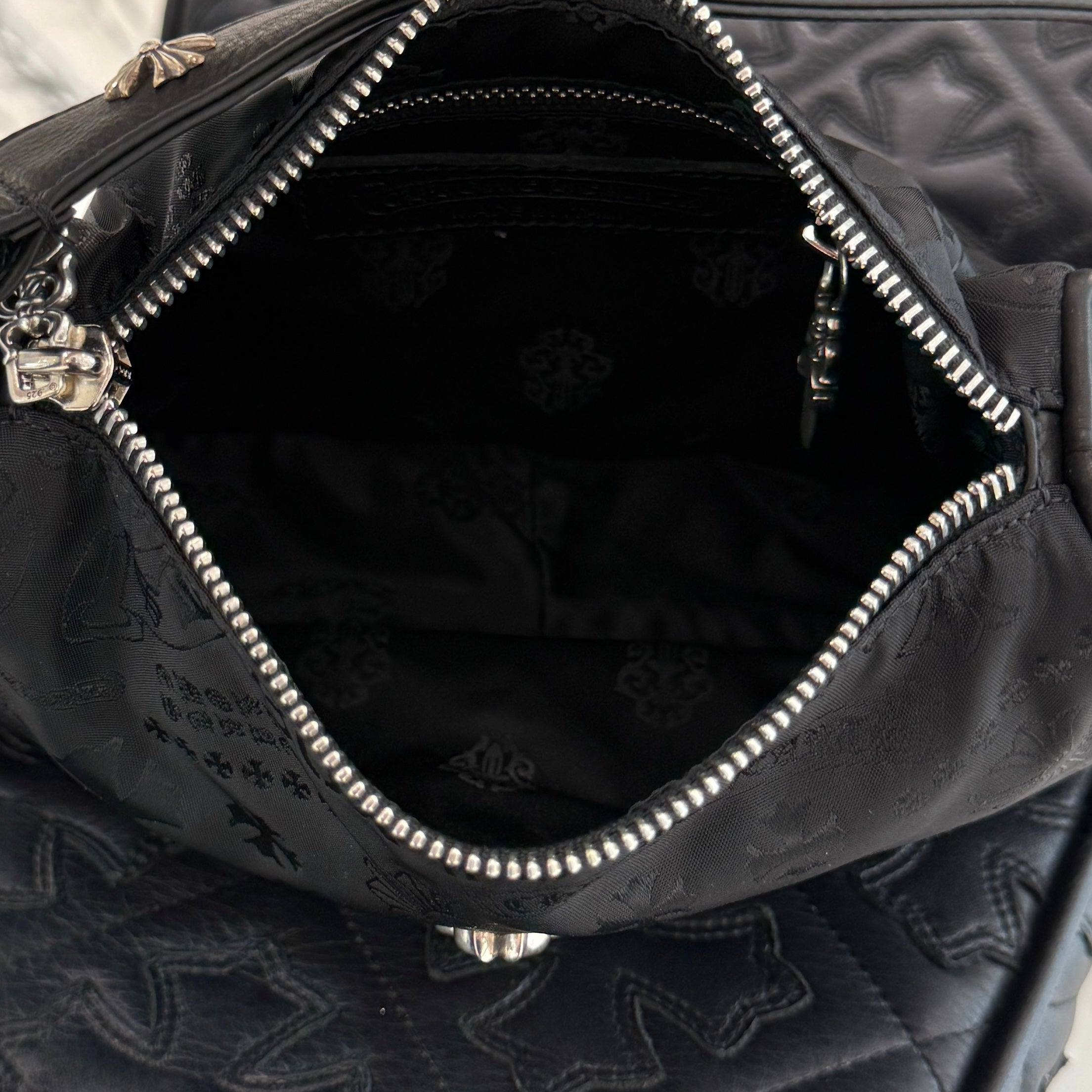 CHROME HEARTS Stencil Pattern CHICKEN NUGGET Small Nylon Leather Shoulder Bag クロムハーツ ステンシル柄 チキンナゲット スモール ナイロンレザー切替 ショルダーバッグ