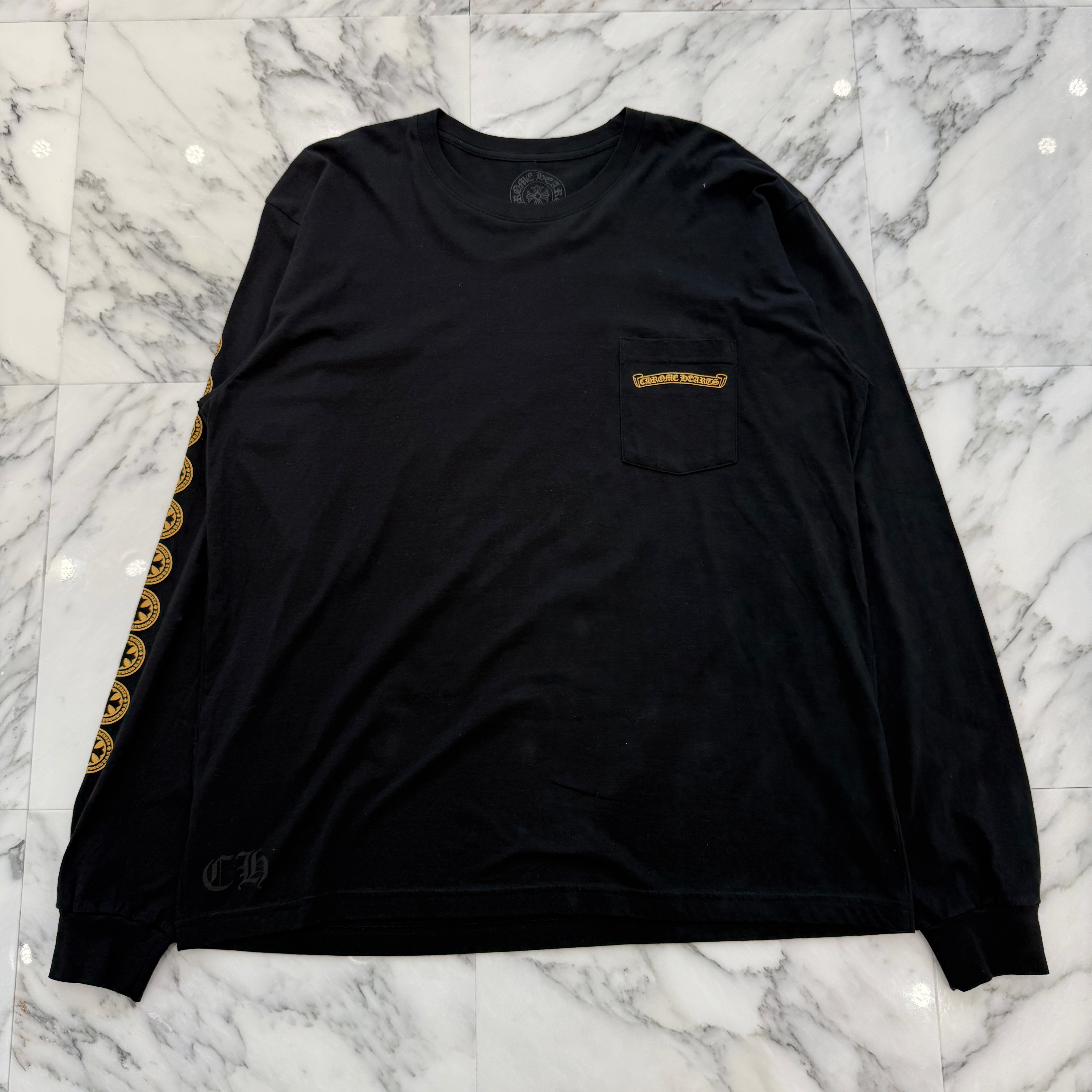 CHROME HEARTS CH Plus Yellow Cross Long Sleeve Tee Size XXL クロムハーツ CHプラス イエロークロス ロングスリーブTシャツ サイズXXL