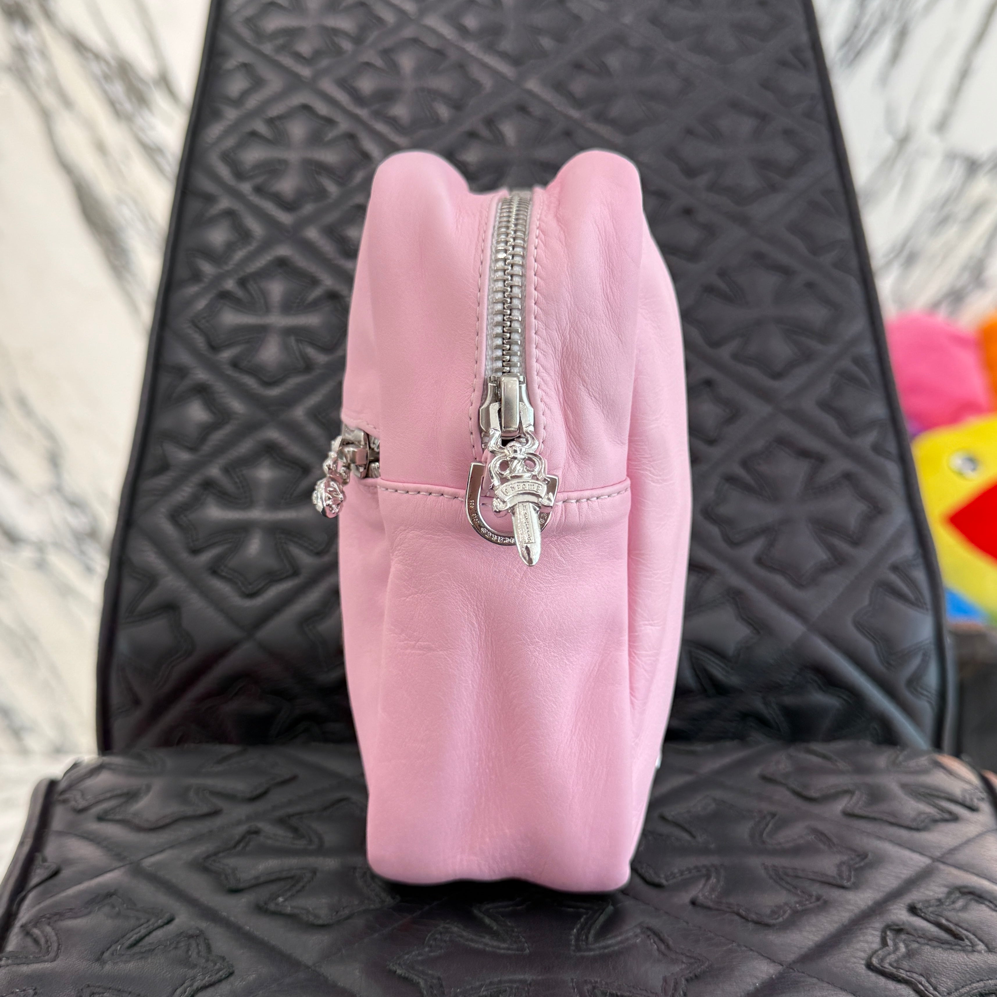 CHROME HEARTS TAKAMINI 3 Cemetery Cross Patch Leather Shoulder Bag