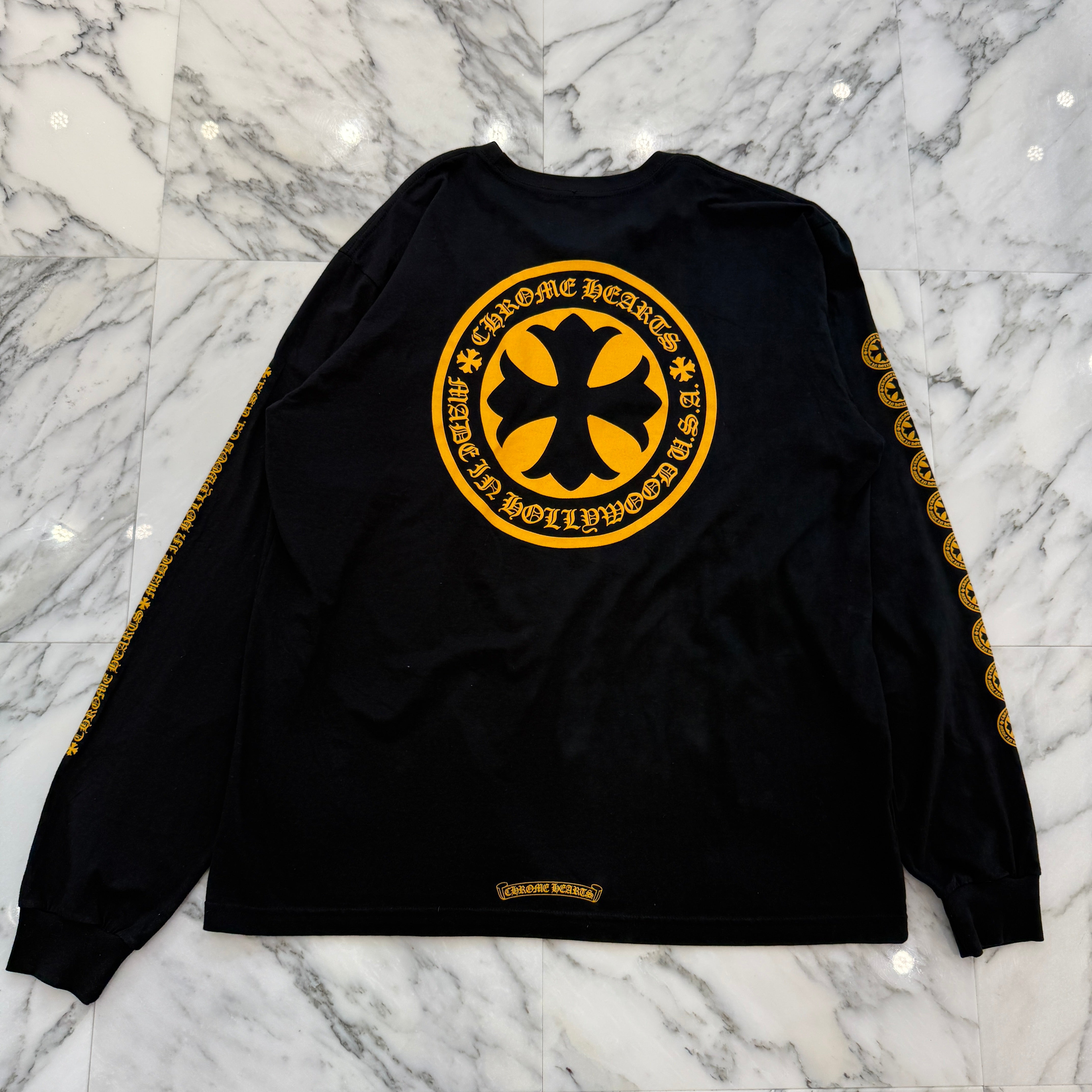 CHROME HEARTS CH Plus Yellow Cross Long Sleeve Tee Size XXL クロムハーツ CHプラス イエロークロス ロングスリーブTシャツ サイズXXL