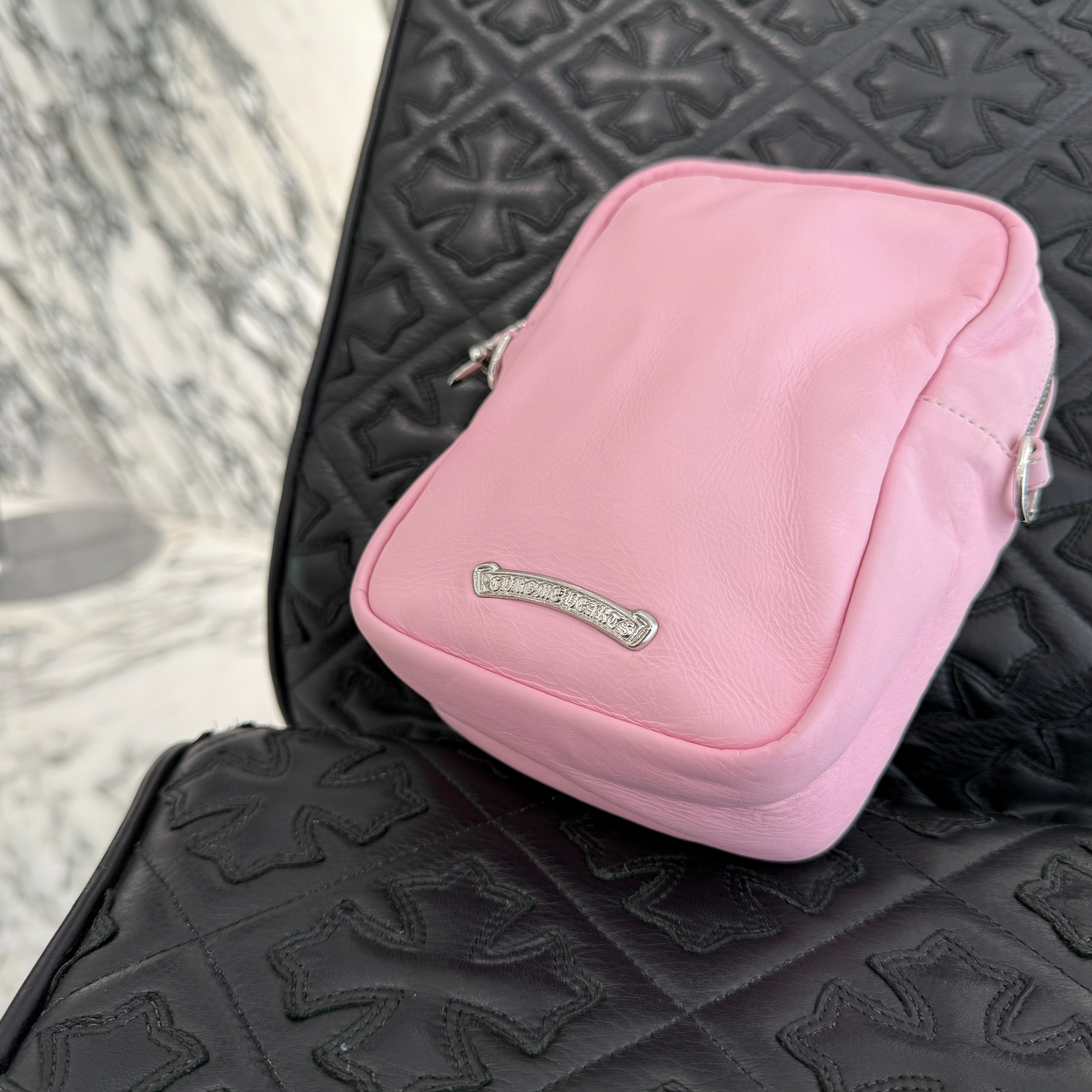 CHROME HEARTS TAKAMINI 3 Cemetery Cross Patch Leather Shoulder Bag クロムハーツ タカミニ 3セメタリークロスパッチ レザーショルダーバッグ