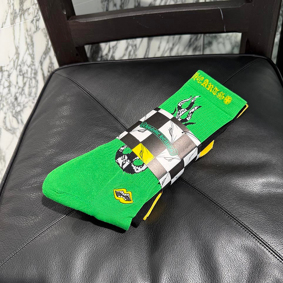 CHROME HEARTS × MATTY BOY Chomper Embroidery 99Eyes Socks x3 Size JP（23-25）クロムハーツ × マッティボーイ チョンパー刺繍 99アイズ ソックス 靴下 サイズ 日本サイズ（23-25）