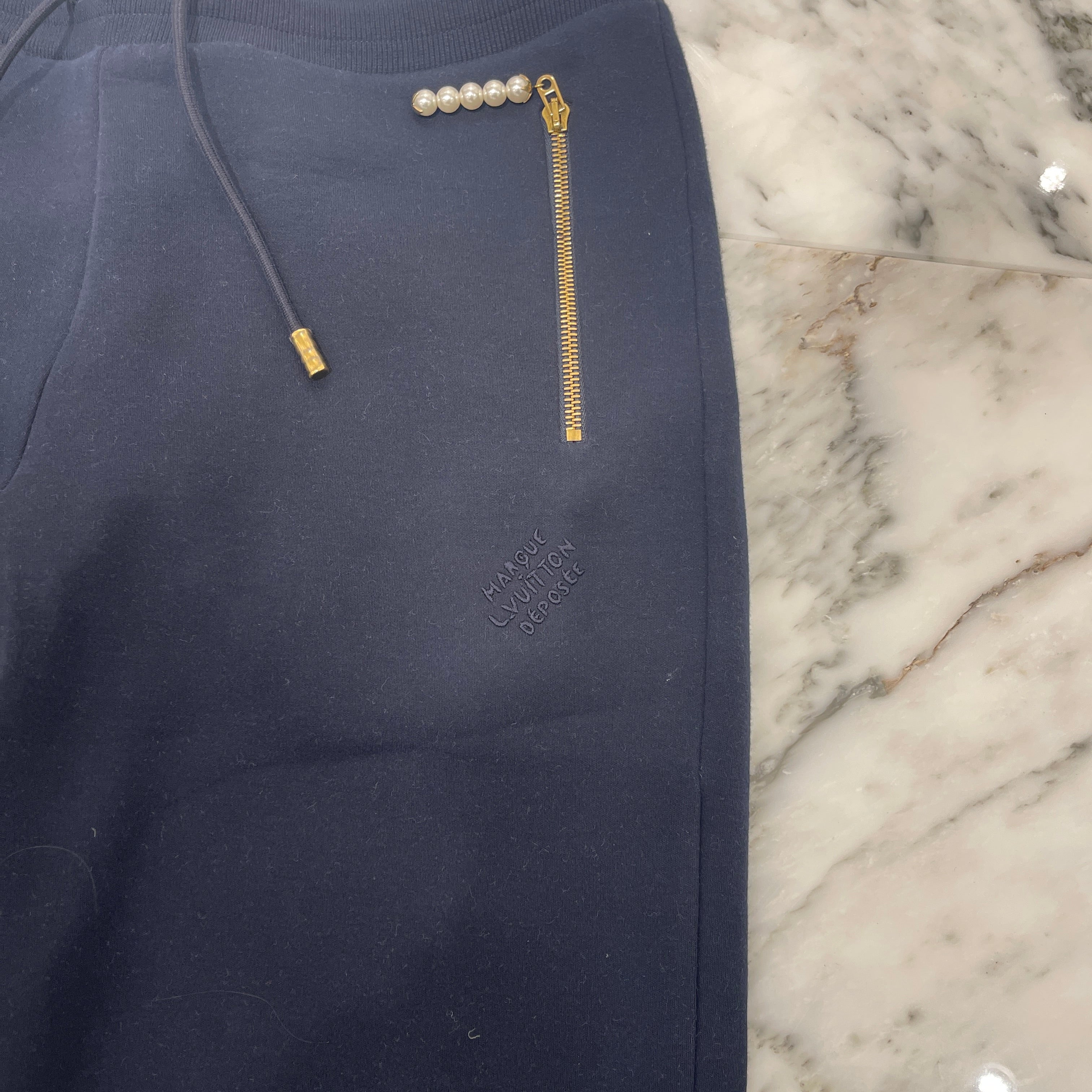 LOUIS VUITTON 2024SS Embroidered Jersey Jogging Pants 1AGILY Size M