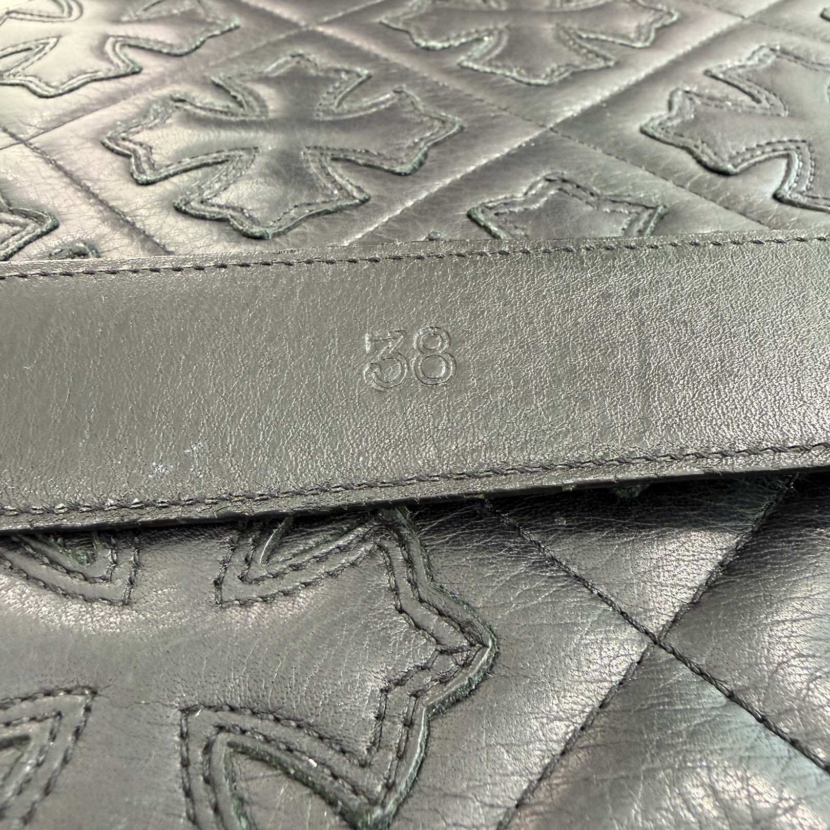 CHROME HEARTS Classic Oval Cross Buckle Belt Size 38 Inch クロムハーツ クラシックオーバルクロス バックル ベルト サイズ38インチ