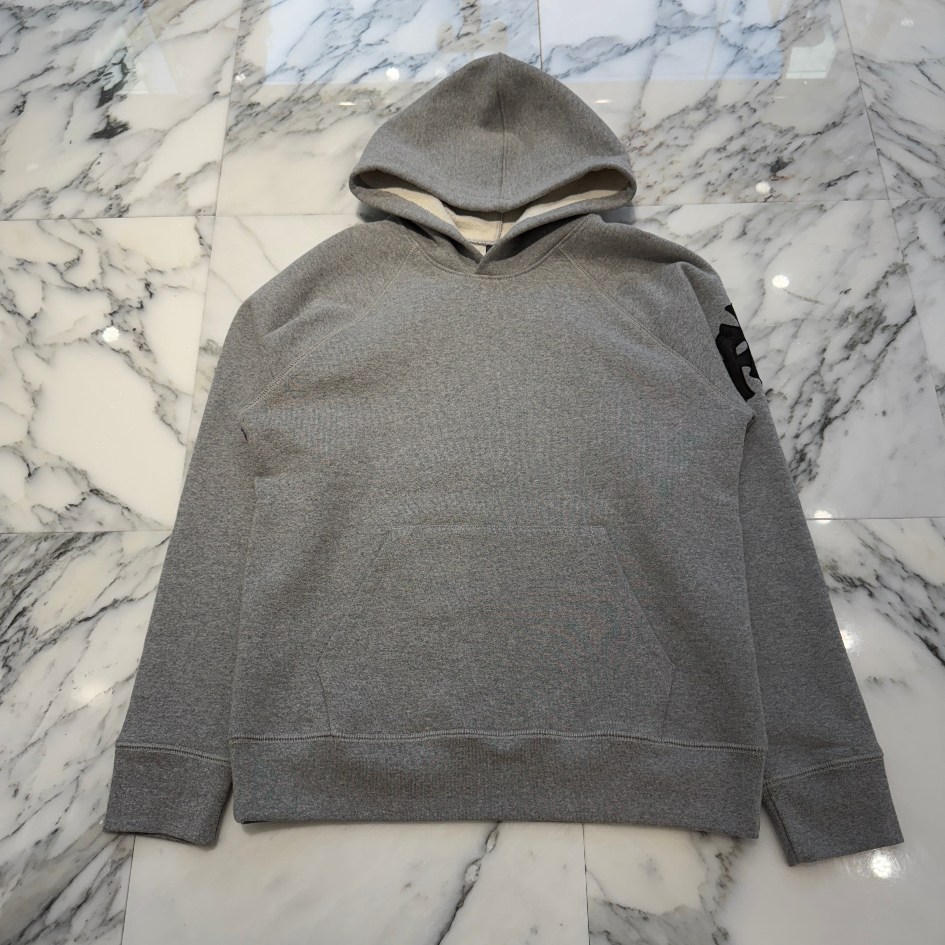 CHROME HEARTS Y NOT Cemetery Cross Leather Patch Pullover Hoodie Size S クロムハーツ ワイノット セメタリークロス レザーパッチ プルオーバーフーディー サイズS