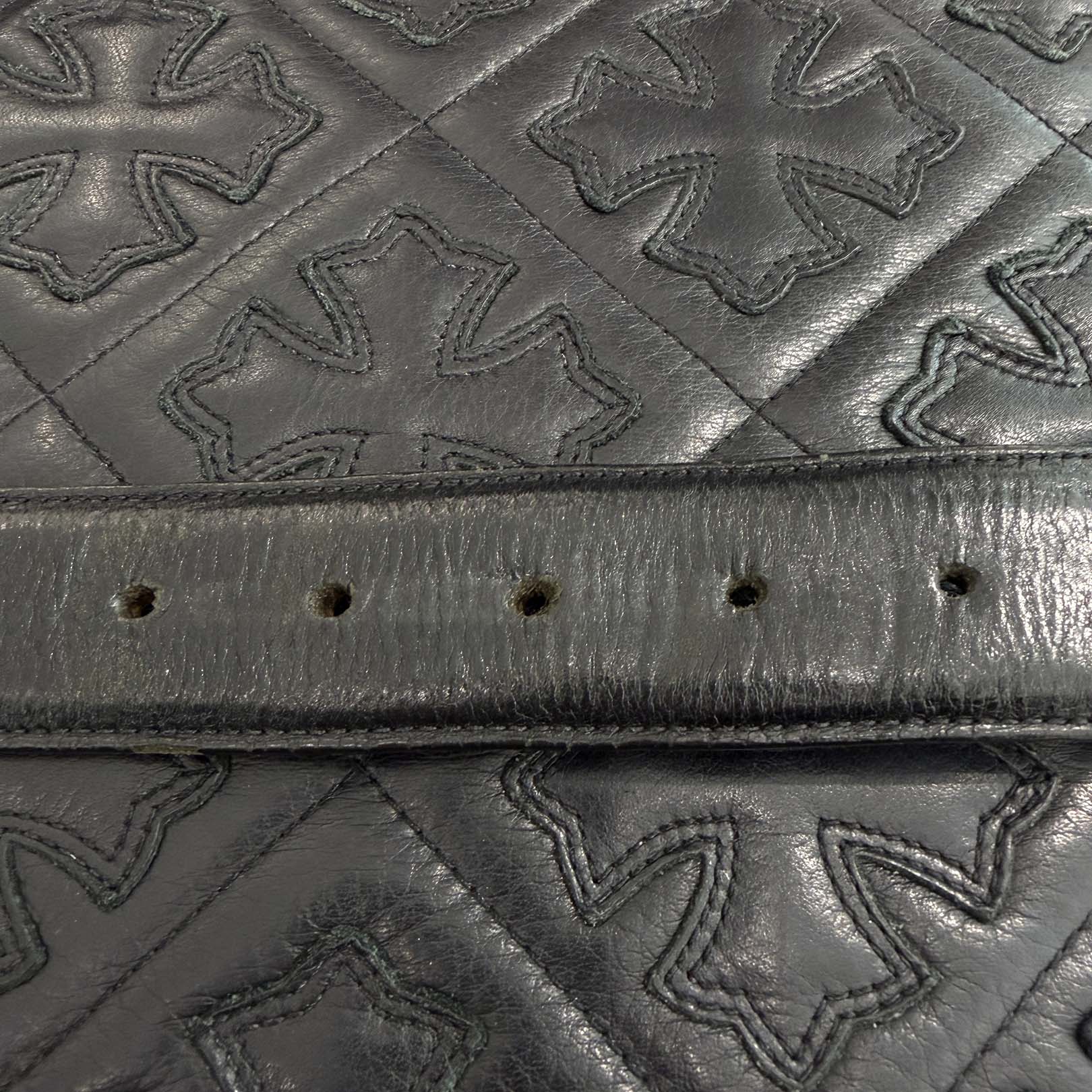 CHROME HEARTS Classic Oval Cross Buckle Belt Size 38 Inch クロムハーツ クラシックオーバルクロス バックル ベルト サイズ38インチ