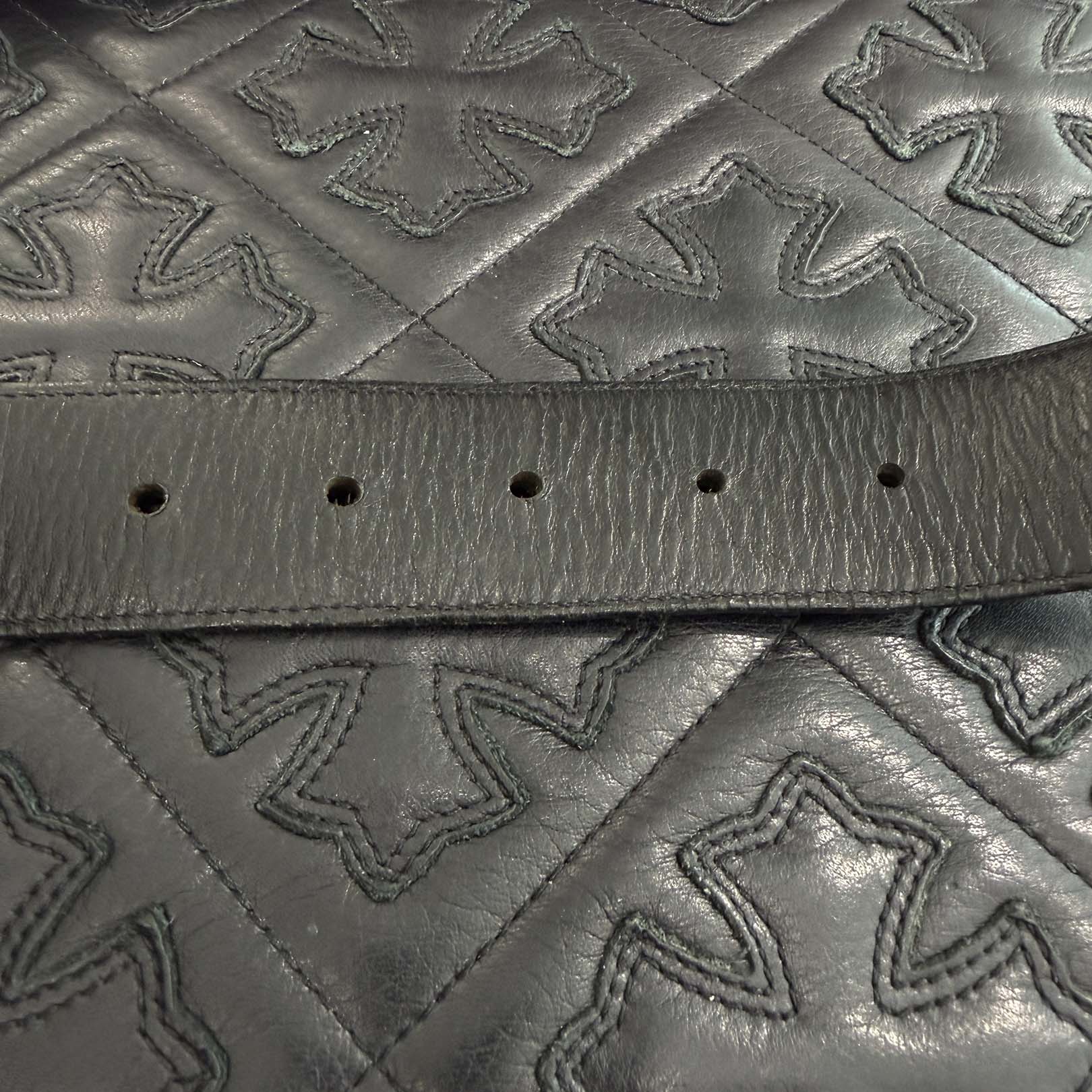 CHROME HEARTS Classic Oval Cross Buckle Belt Size 38 Inch クロムハーツ クラシックオーバルクロス バックル ベルト サイズ38インチ