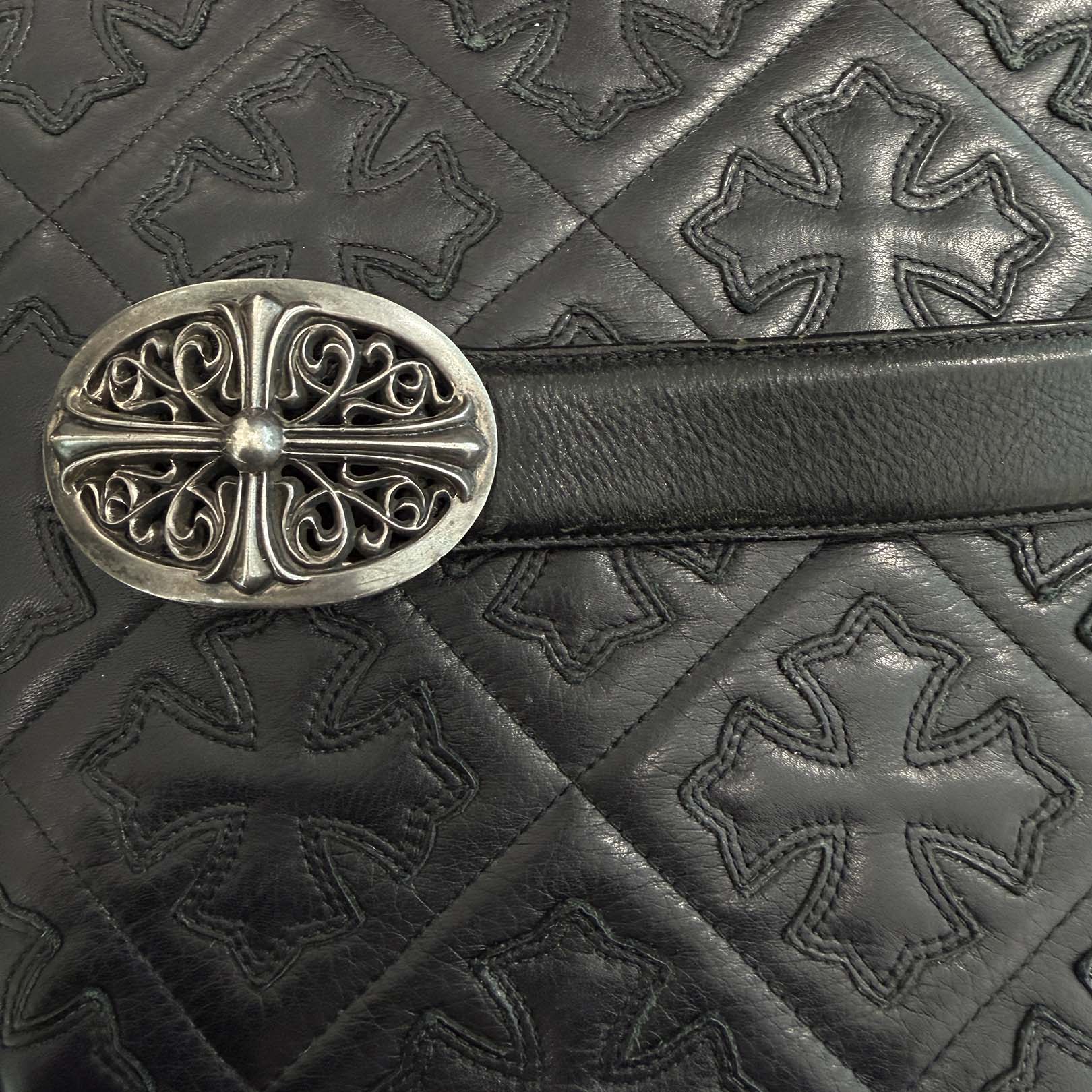CHROME HEARTS Classic Oval Cross Buckle Belt Size 38 Inch クロム